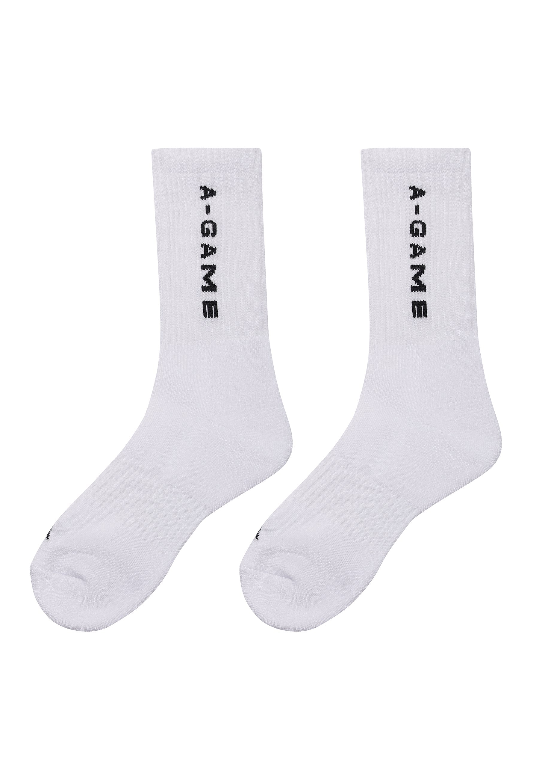 CREW SOCKS TEXT LOGO - WHITE/BLACK (100% off)