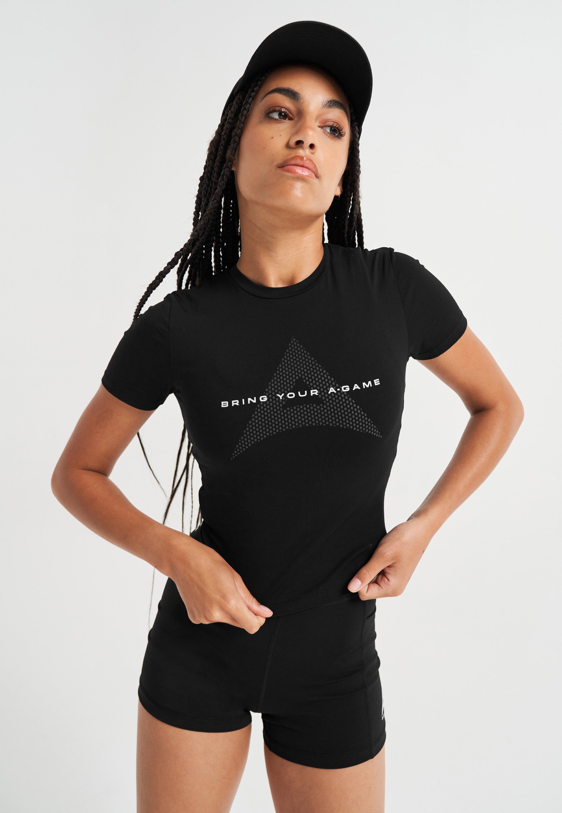 WOMENS A-GAME BRING YOUR A-GAME SHORT SLEEVE T-SHIRT - BLACK