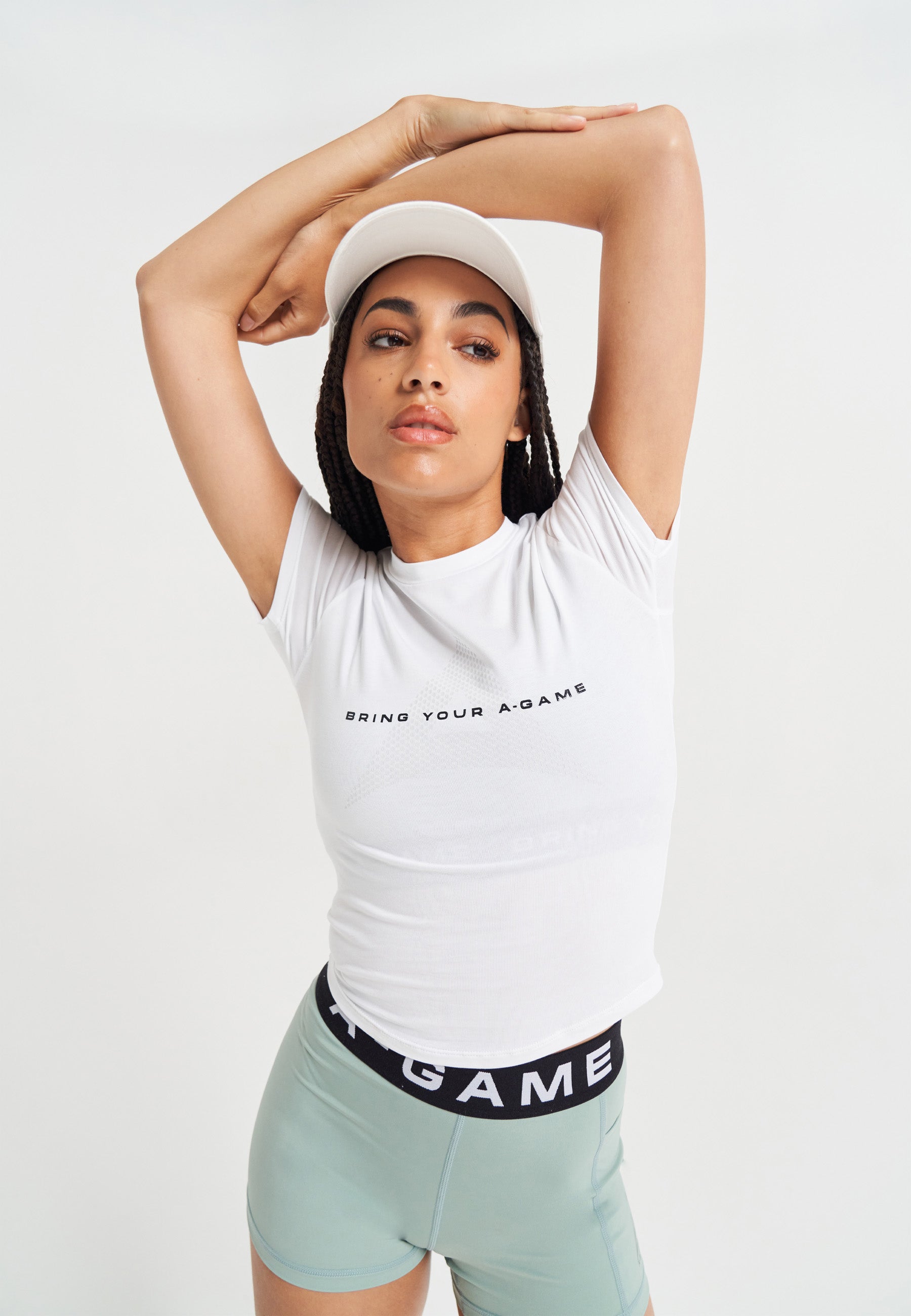 WOMENS A-GAME BRING YOUR A-GAME SHORT SLEEVE T-SHIRT - WHITE