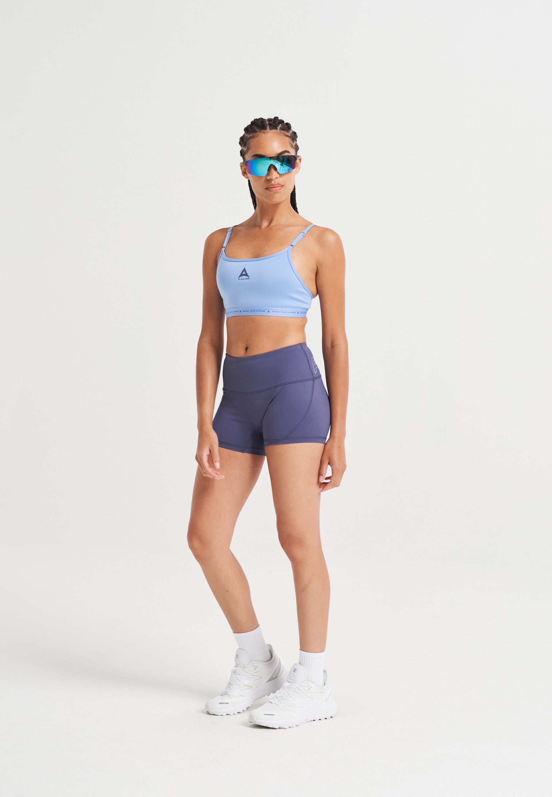 WOMENS A-GAME ADJUSTABLE YOGA SPORTS BRA - BLUE