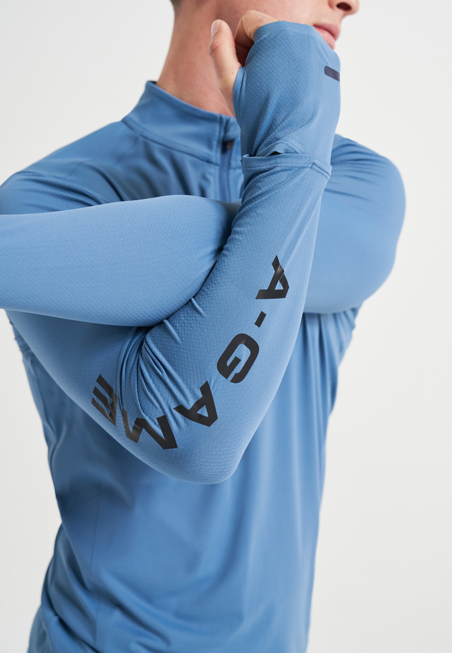 MENS A-GAME PERFORMANCE LONG SLEEVE TRAINING TOP - OCEAN BLUE