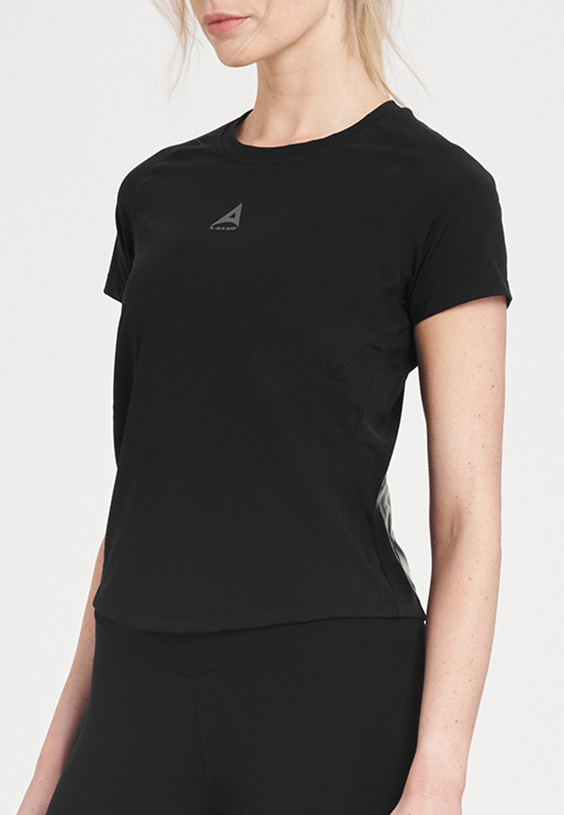 WOMENS A-GAME SHORT SLEEVE TRAINING T-SHIRT - BLACK