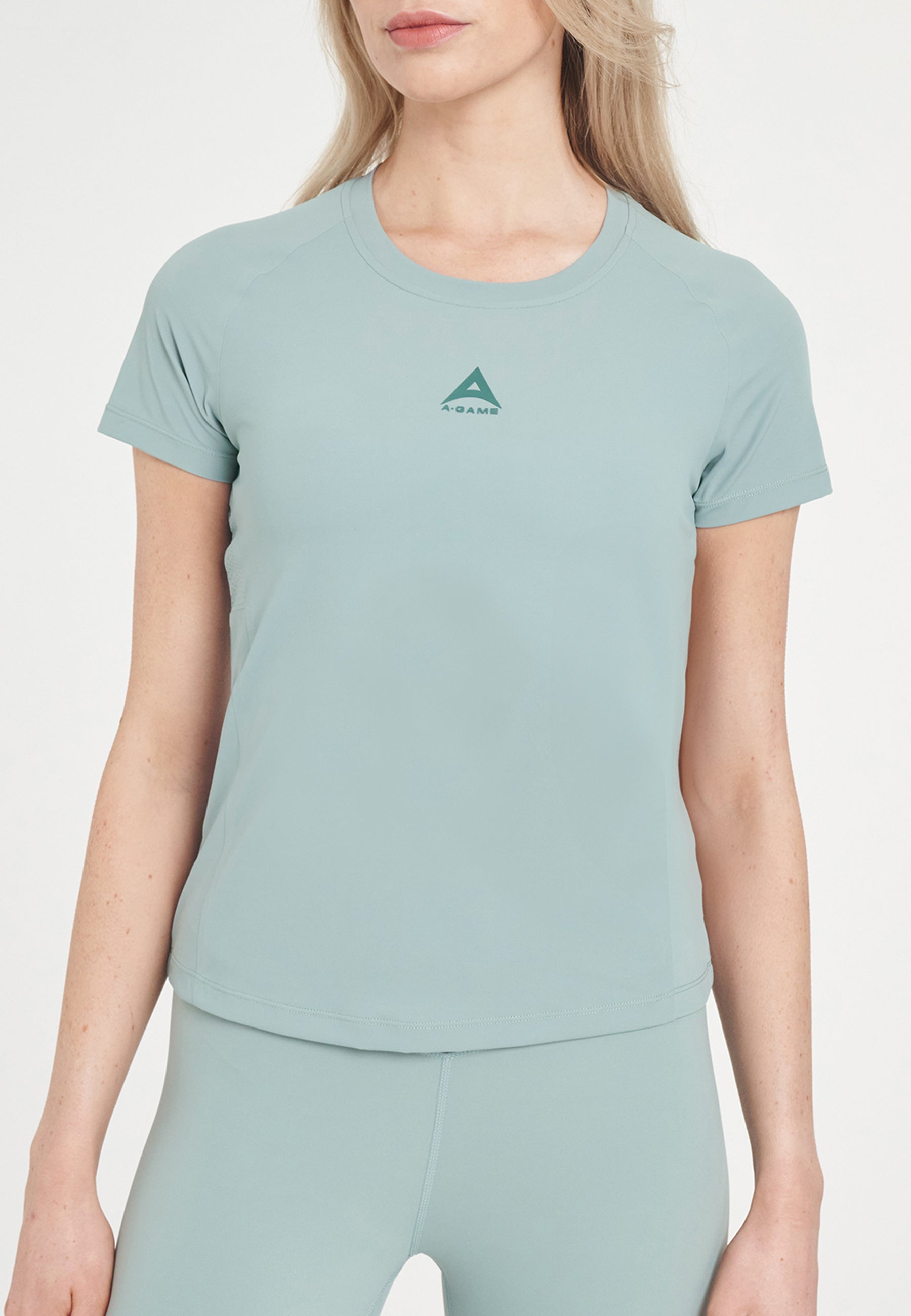 WOMENS A-GAME SHORT SLEEVE TRAINING T-SHIRT - SAGE GREEN