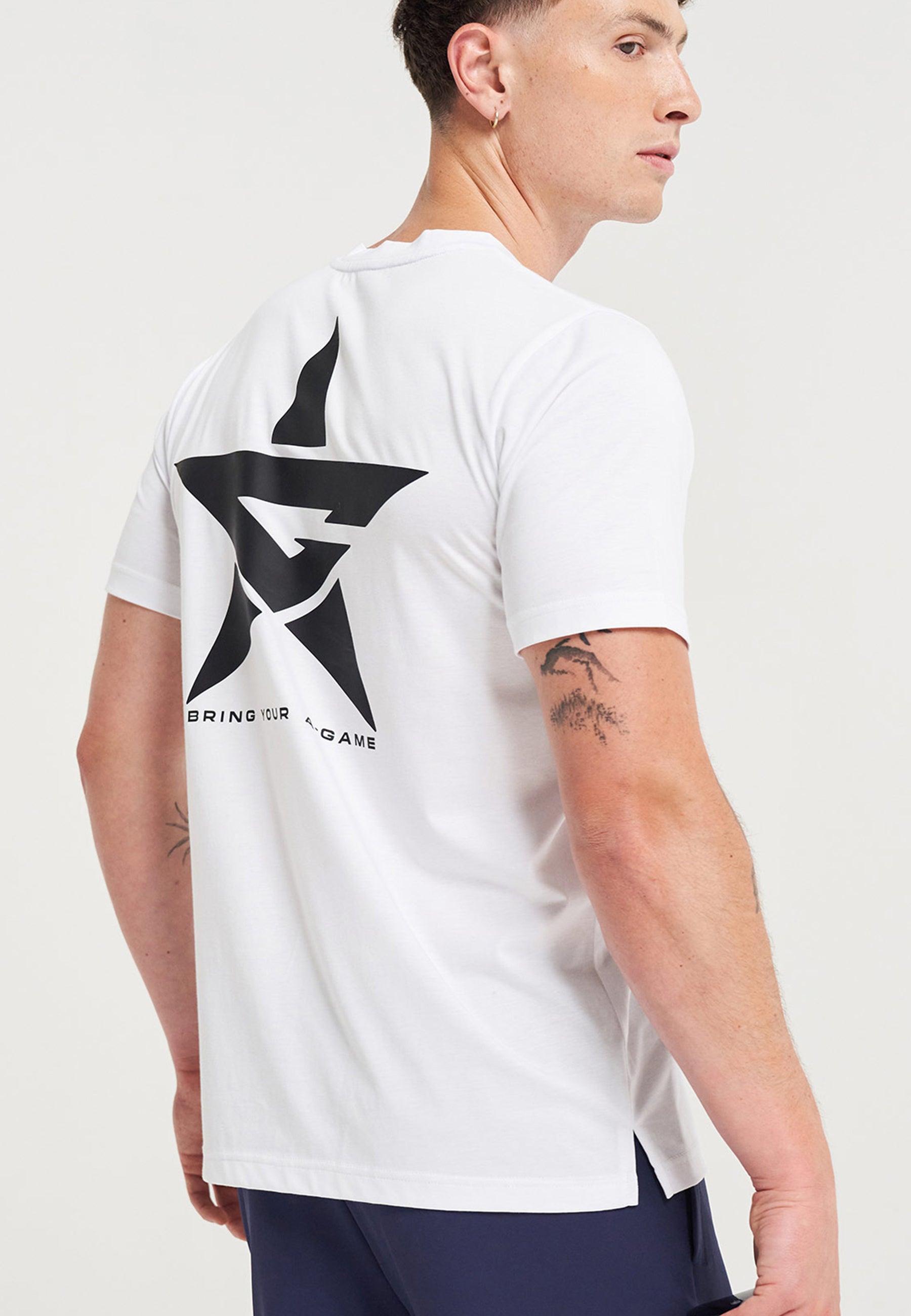MENS A-GAME STAR GRAPHIC LOGO T-SHIRT - WHITE