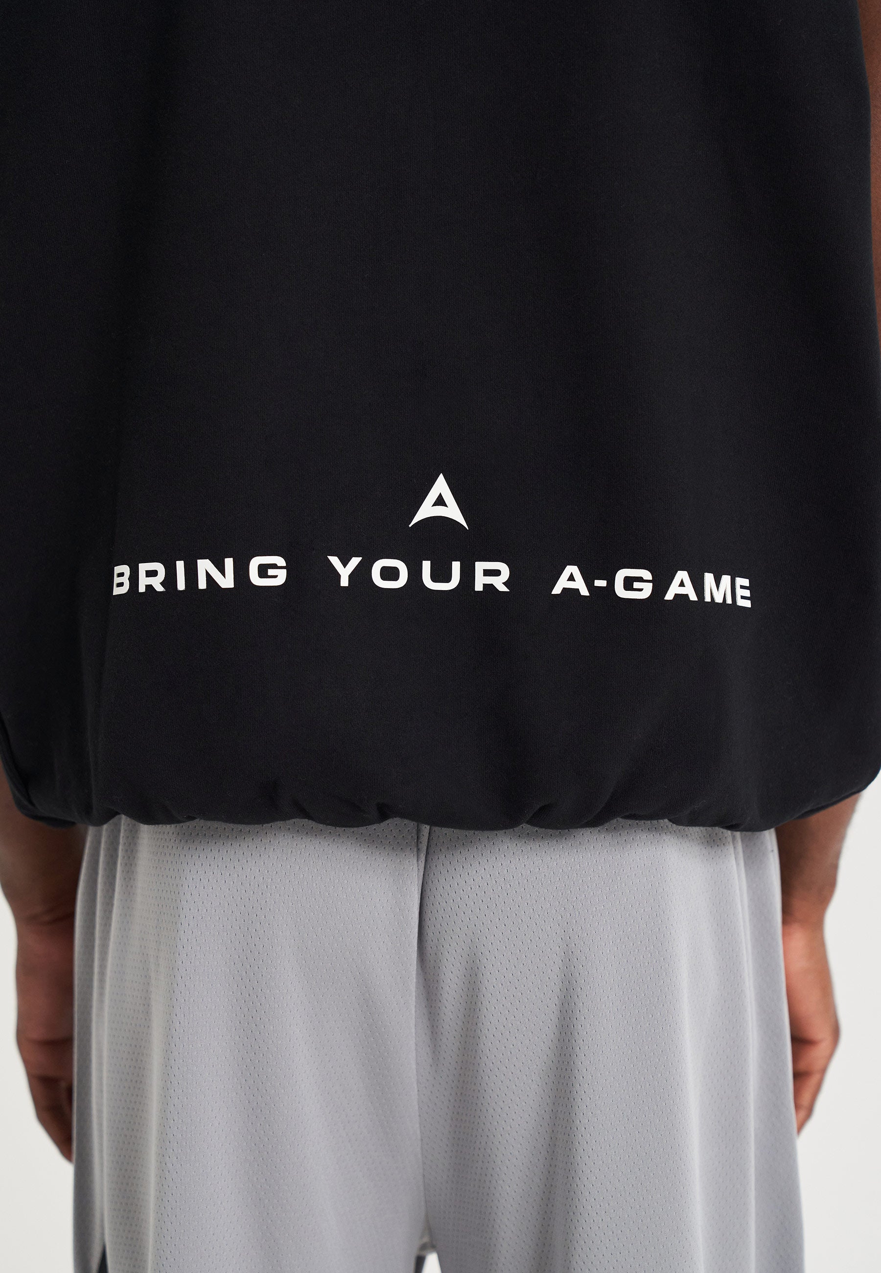 MENS BRING YOUR A-GAME GRAPHIC SLEEVELESS SWEATSHIRT - BLACK