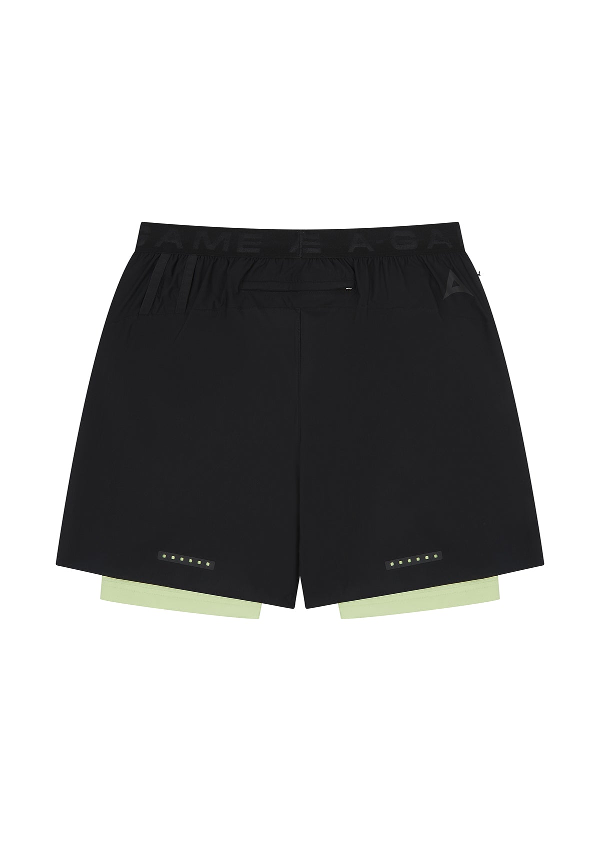 MENS A-GAME 2 IN 1 TRAINING SHORTS - BLACK/LIME