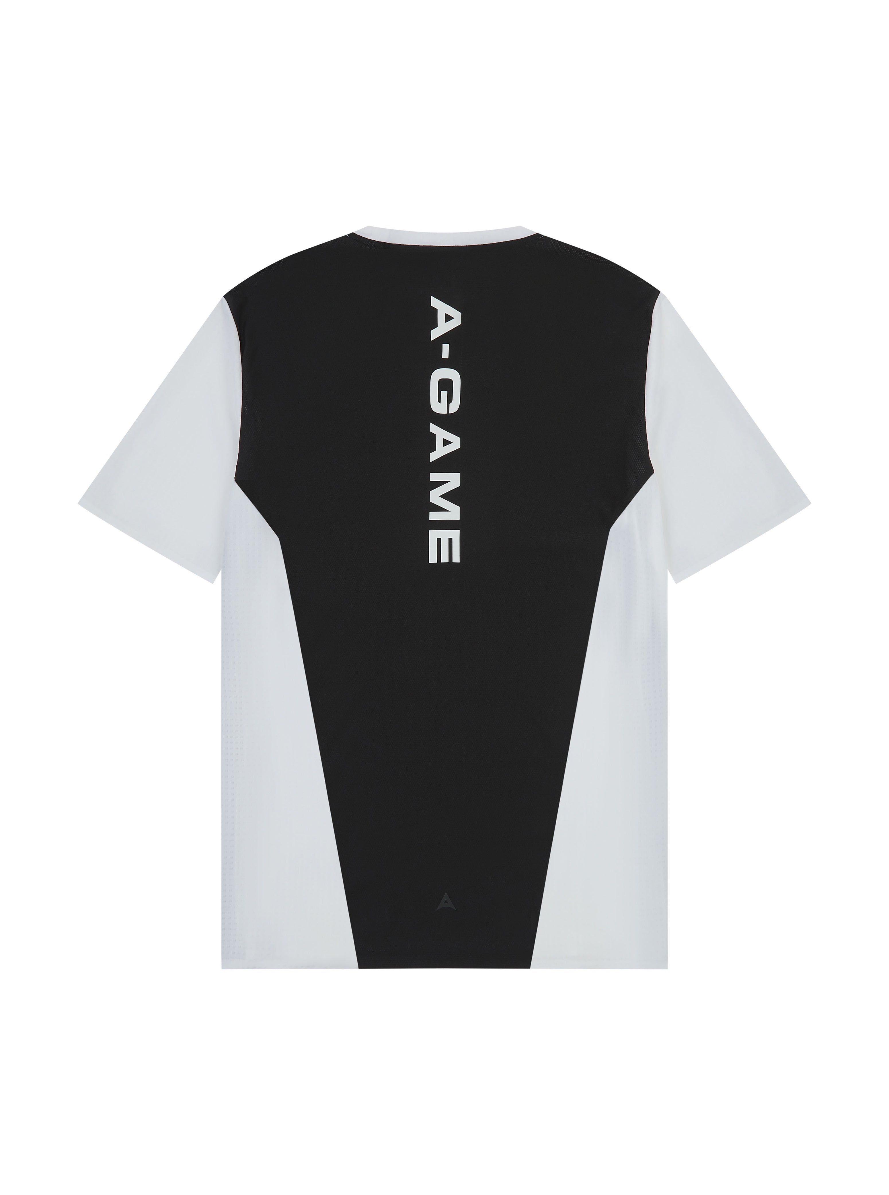 MENS A-GAME PANELLED TRAINING T-SHIRT - WHITE/BLACK