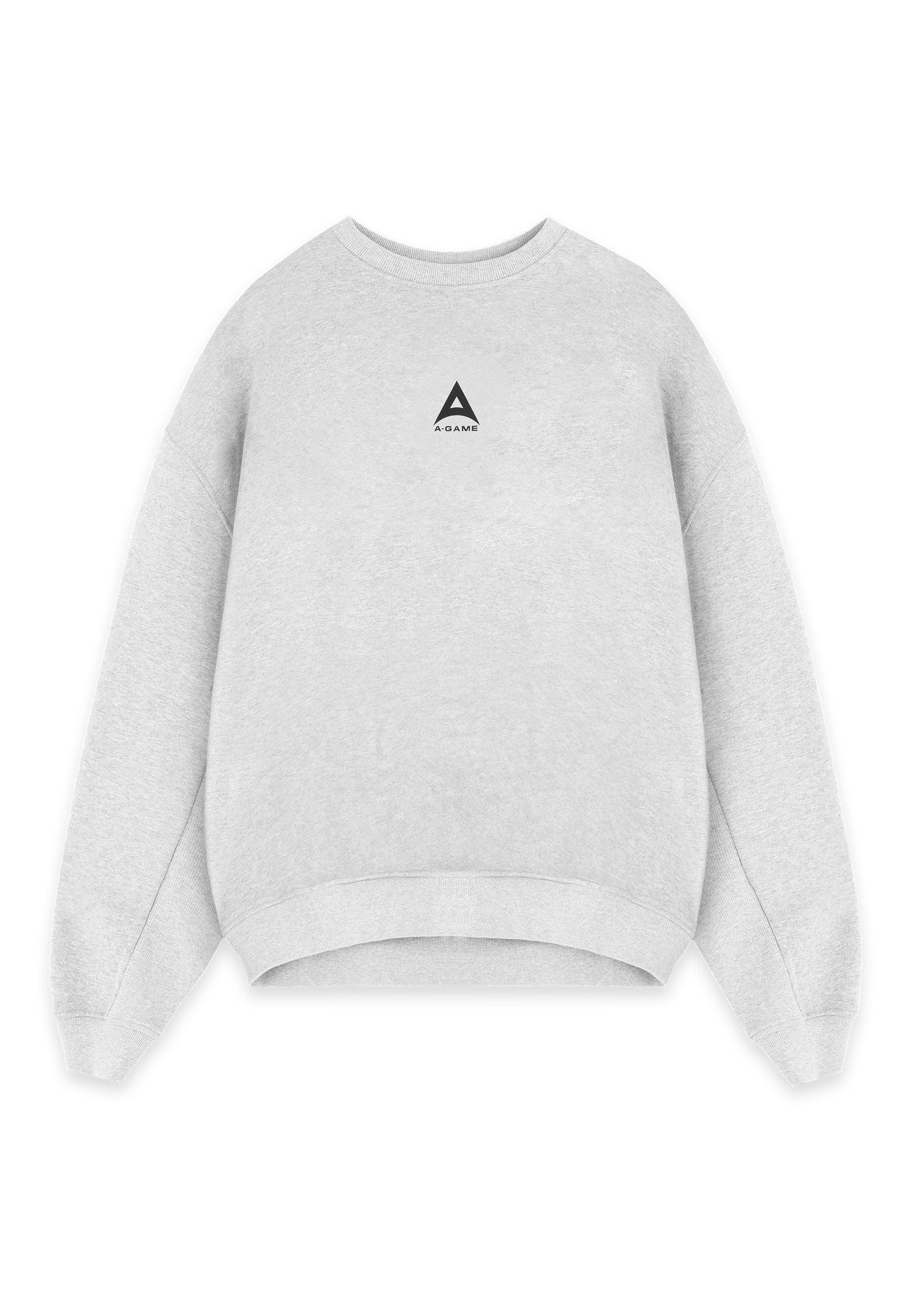 MENS A-GAME LOGO GRAPHIC RELAXED SWEATSHIRT - SNOW MARL