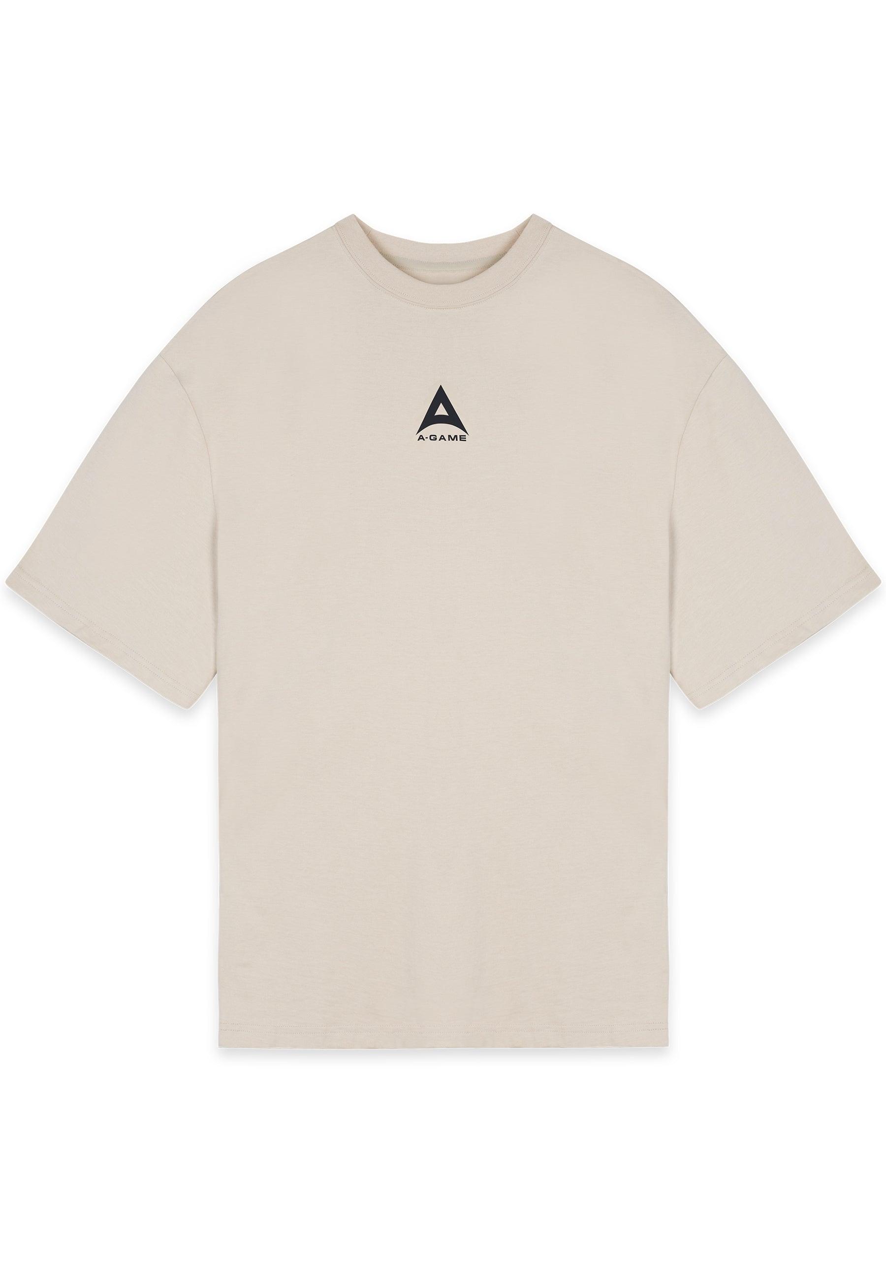MENS A-GAME LOGO GRAPHIC RELAXED T-SHIRT - BEIGE