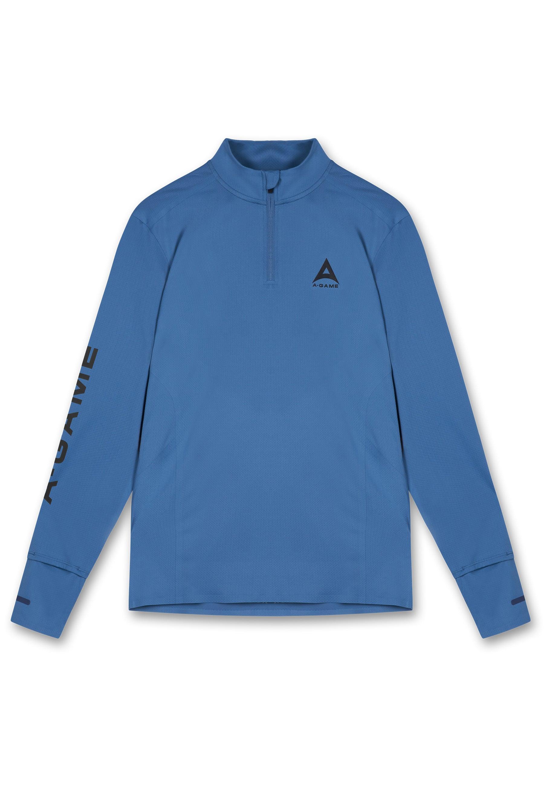 MENS A-GAME PERFORMANCE LONG SLEEVE TRAINING TOP - OCEAN BLUE