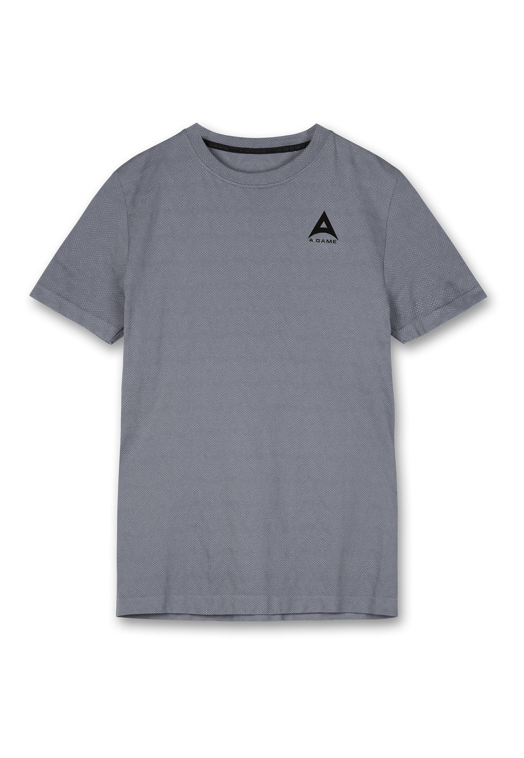 MENS A-GAME SEAMLESS TRAINING LOGO T-SHIRT - STEEL GREY