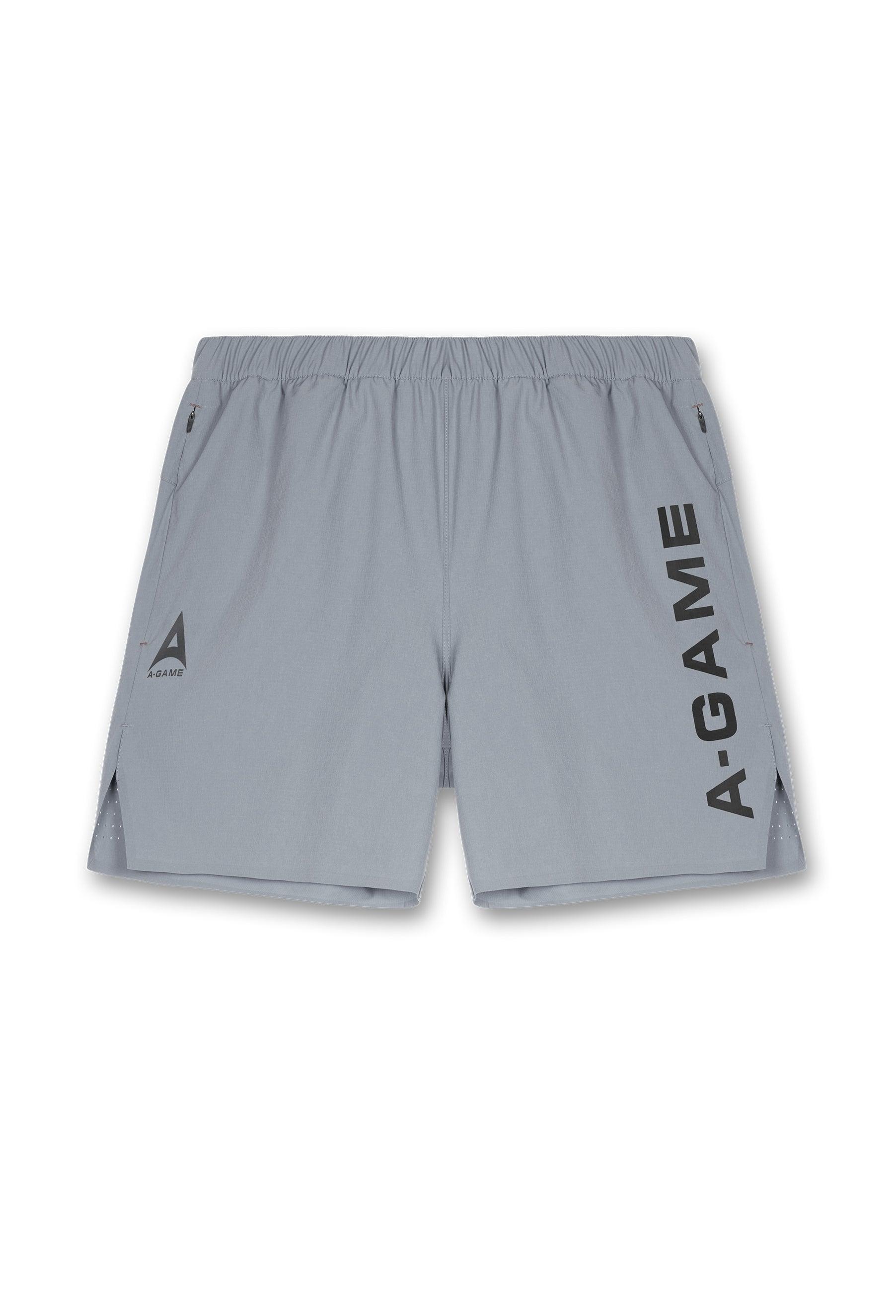 MENS A-GAME TRAINING SHORTS - STEEL GREY