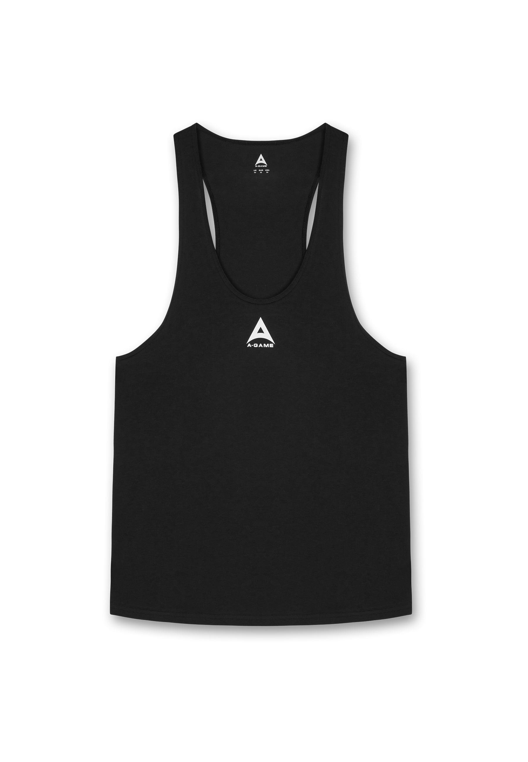 MENS A-GAME TRAINING STRINGER VEST - BLACK