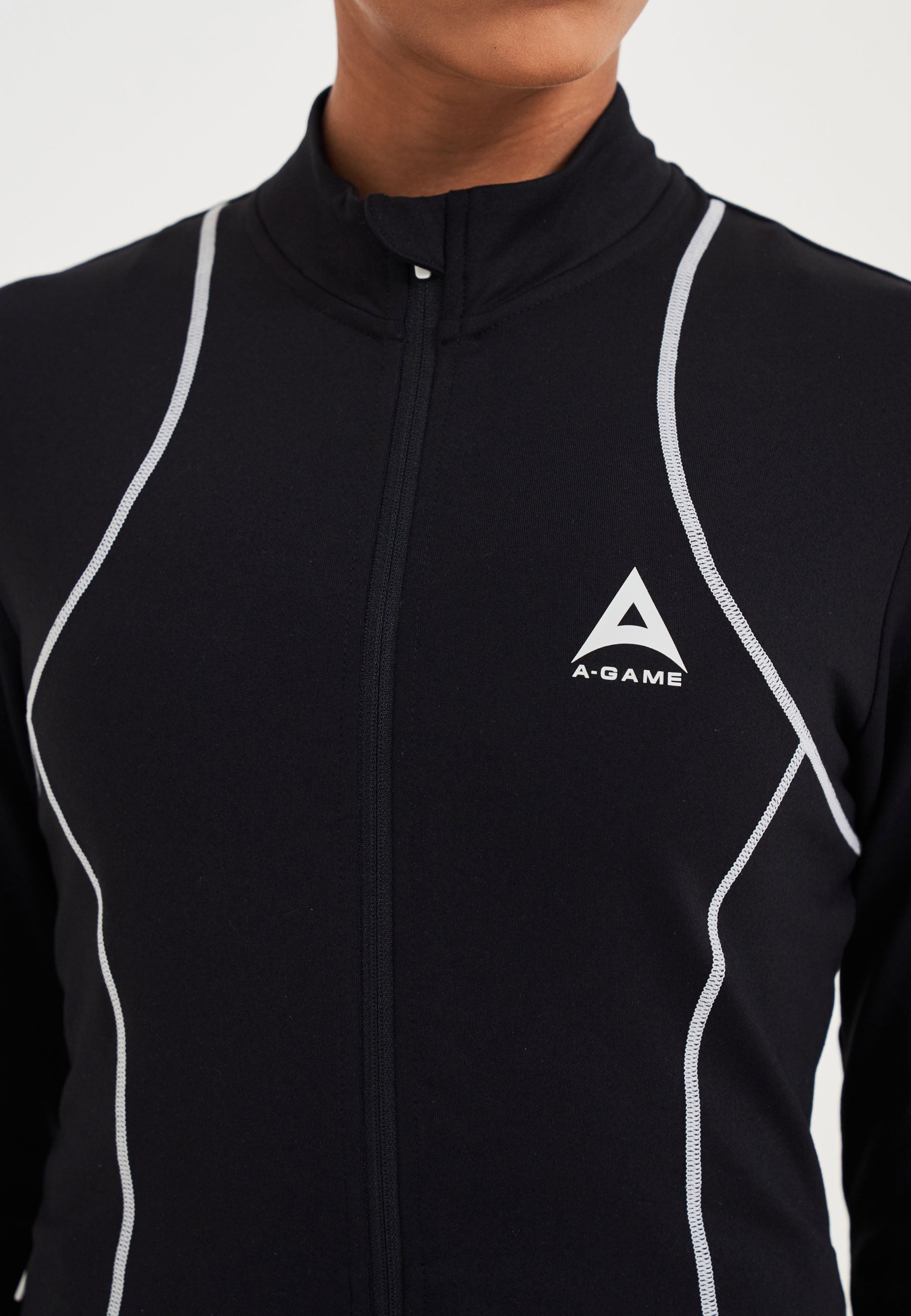 WOMENS A-GAME FITTED THERMAL FLEECE - BLACK