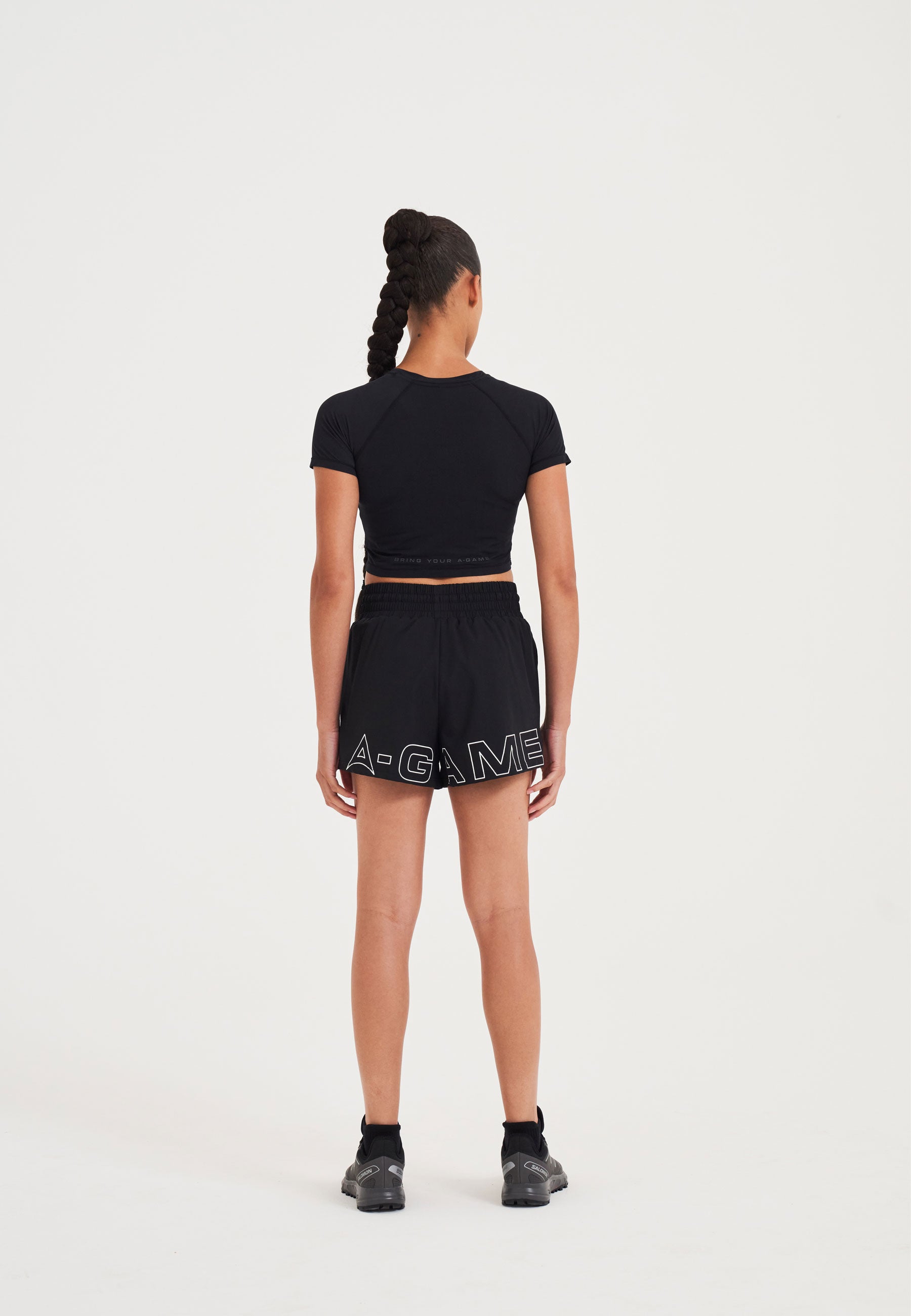 WOMENS A-GAME TRAINING RUNNER SHORTS - BLACK