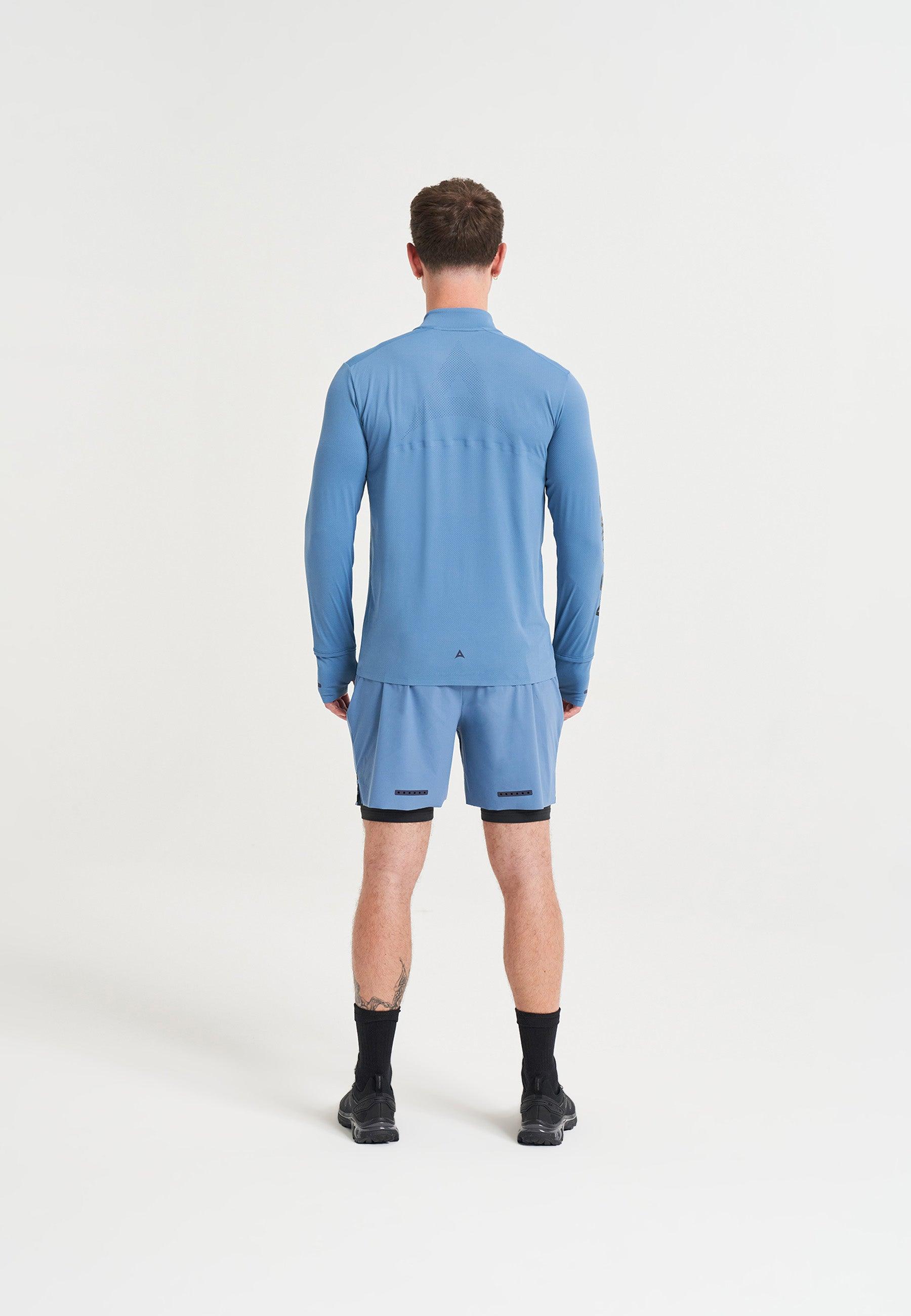 MENS A-GAME 2 IN 1 TRAINING SHORTS - OCEAN BLUE