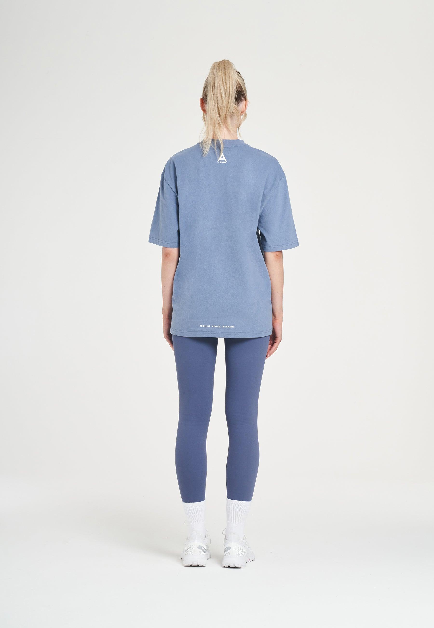 WOMENS A-GAME CHENILLE LOGO RELAXED T-SHIRT - ELEMENTAL BLUE