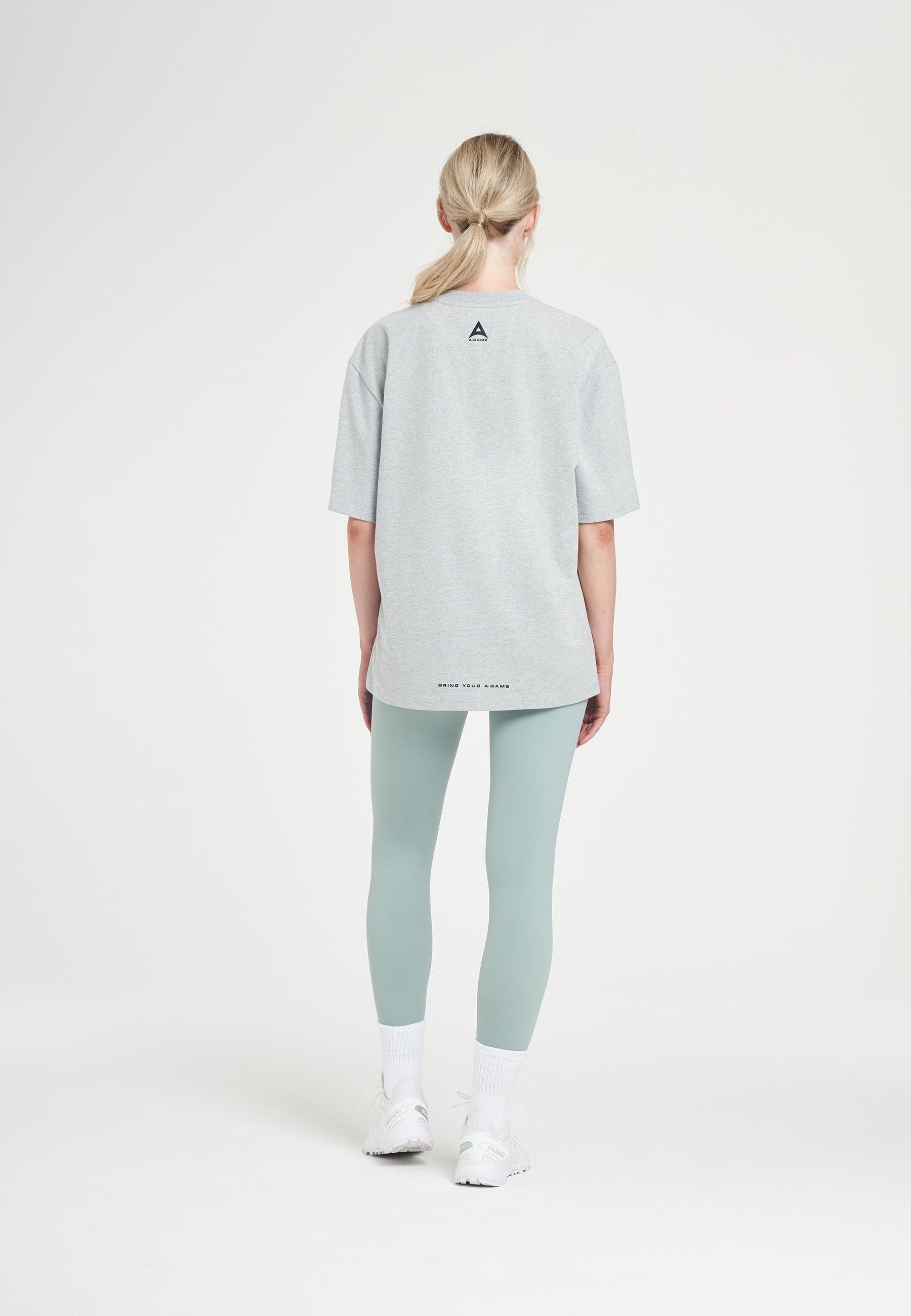 WOMENS A-GAME CHENILLE LOGO RELAXED T-SHIRT - GREY MARL