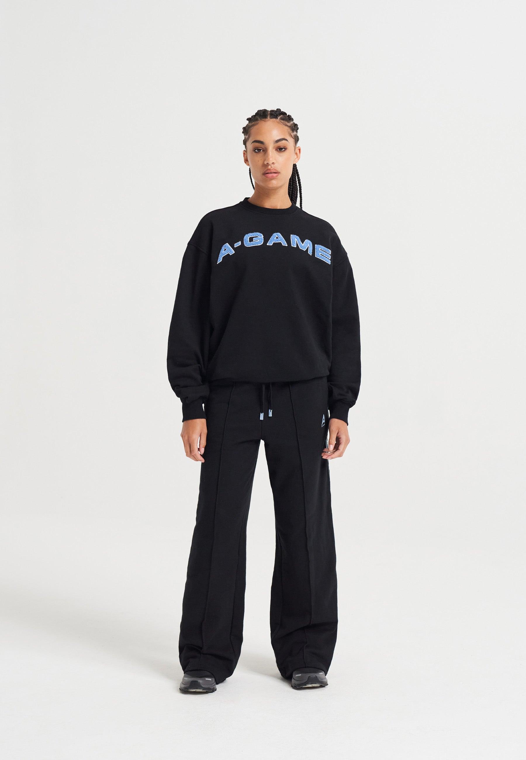 WOMENS A-GAME CHENILLE LOGO SWEATSHIRT - BLACK