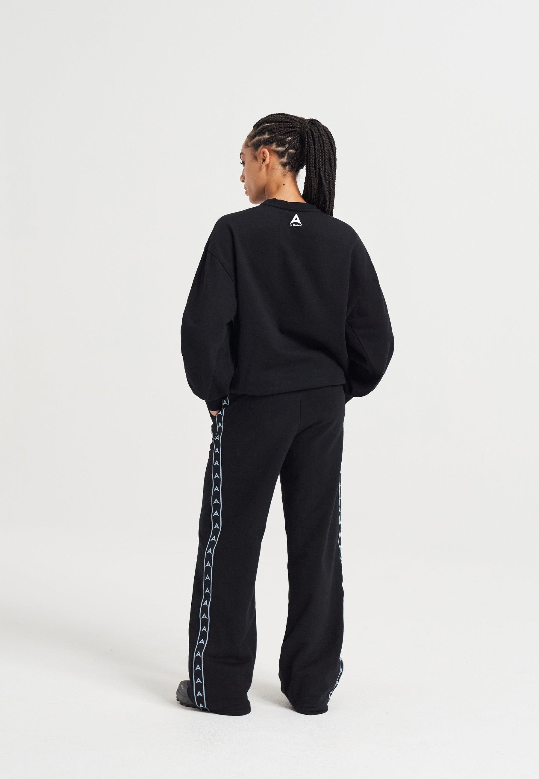 WOMENS A-GAME CHENILLE LOGO SWEATSHIRT - BLACK