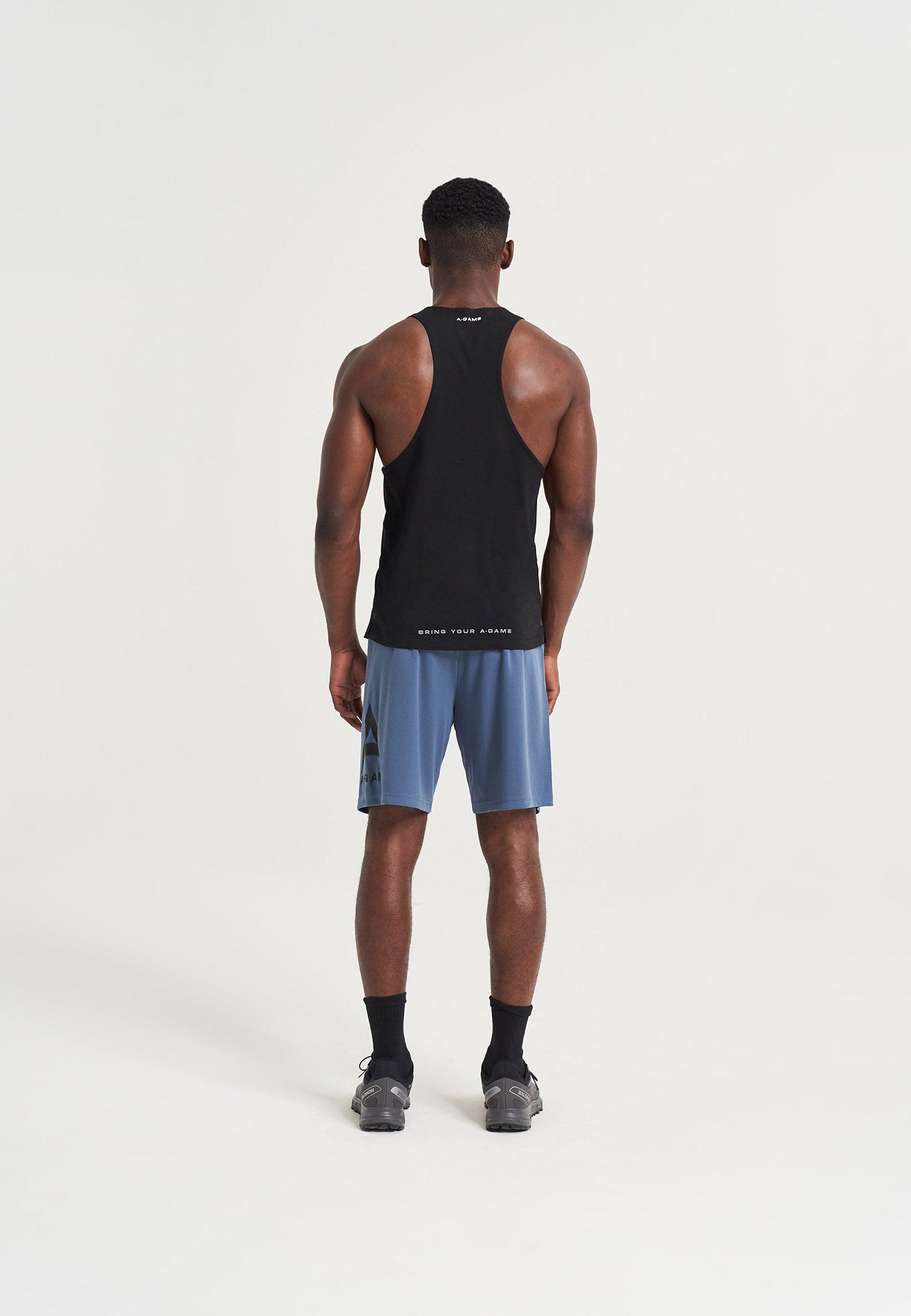 MENS A-GAME LOGO BASKETBALL SHORTS - OCEAN BLUE