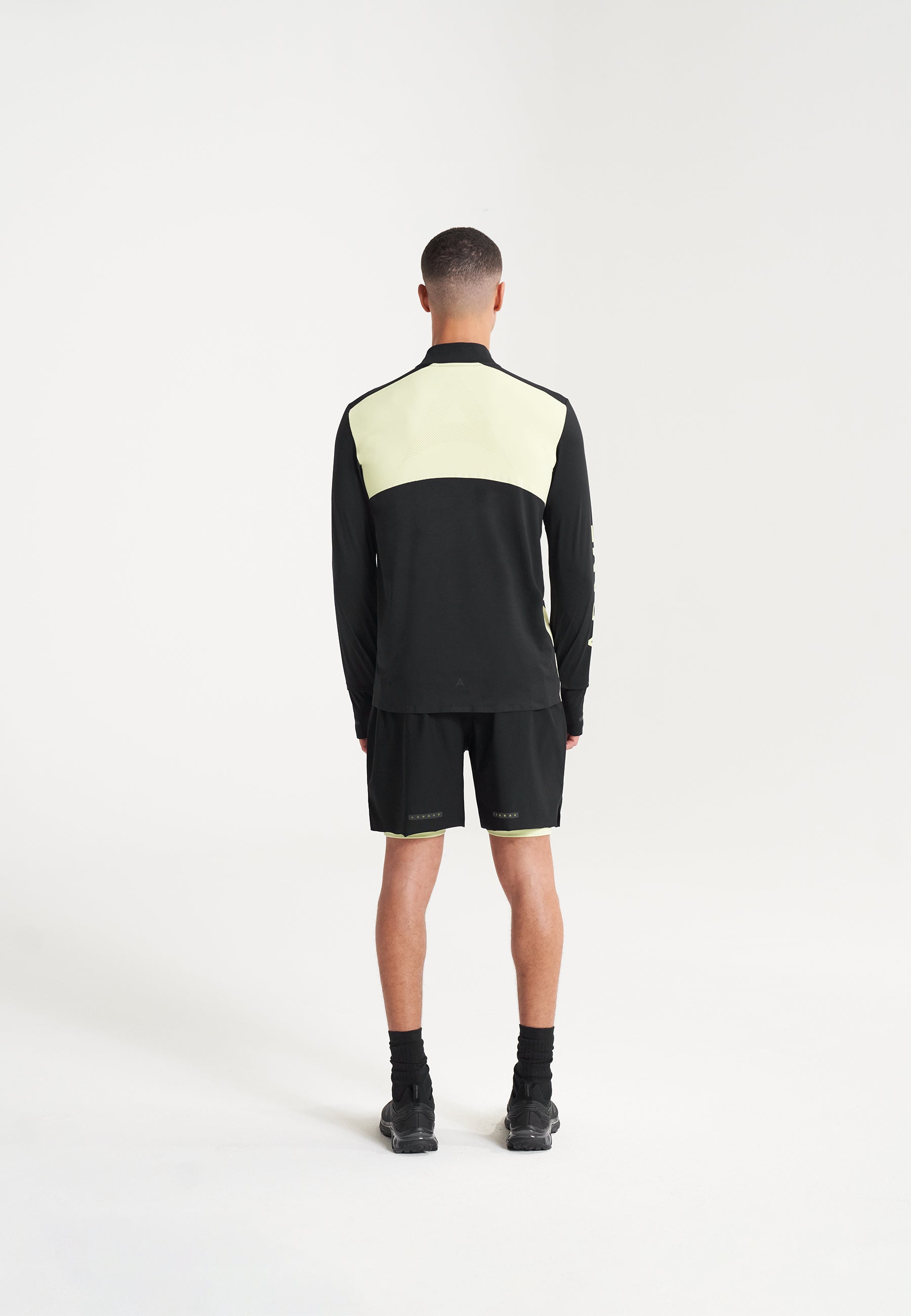 MENS A-GAME PERFORMANCE LONG SLEEVE TRAINING TOP - BLACK/LIME