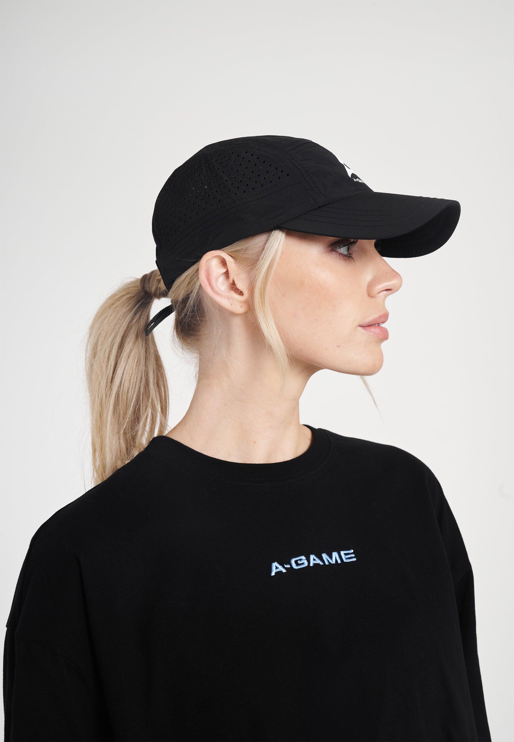 UNISEX A-GAME PERFORMANCE RUNNING CAP - BLACK
