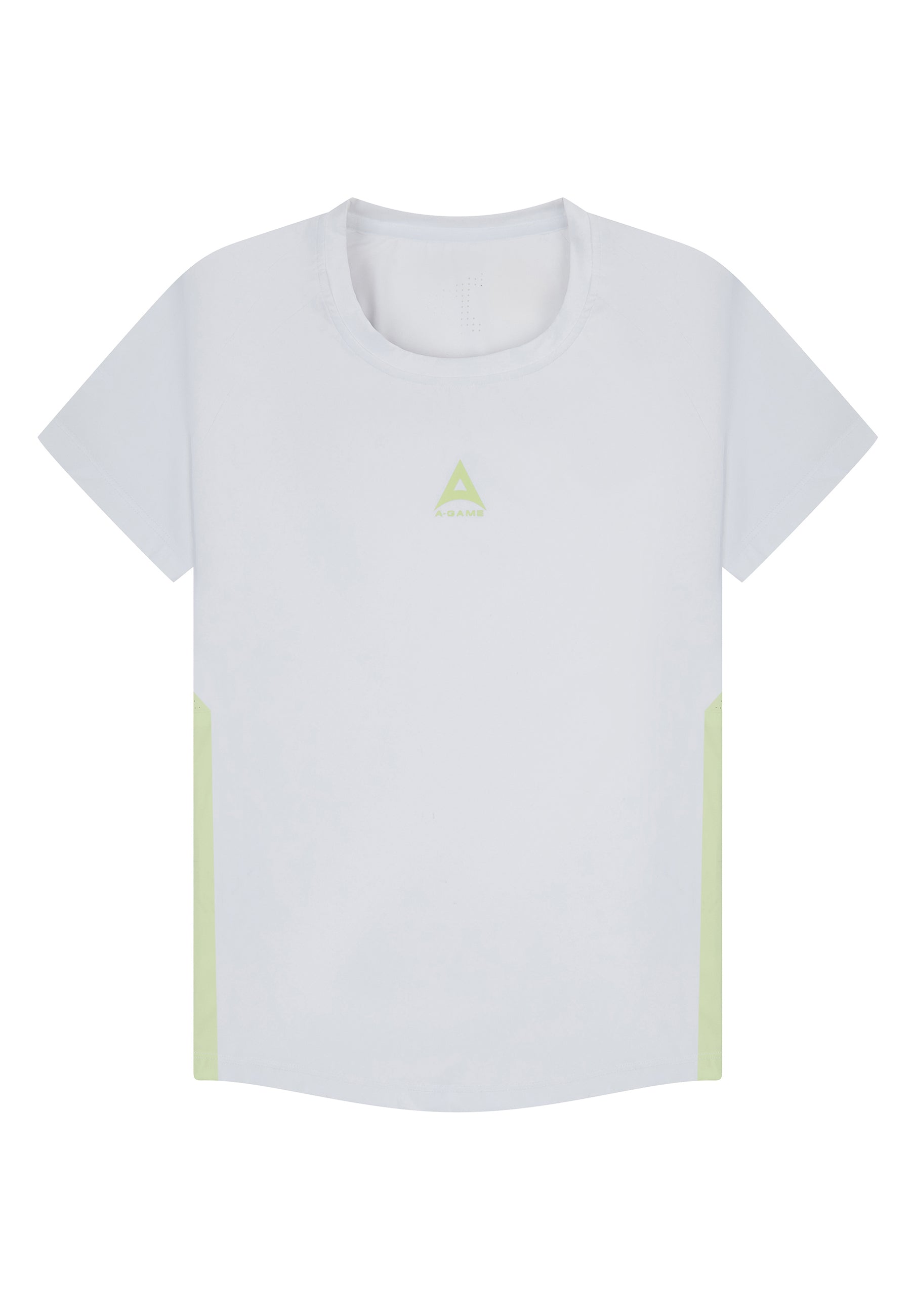 WOMENS A-GAME SHORT SLEEVE TRAINING T-SHIRT - WHITE/LIME