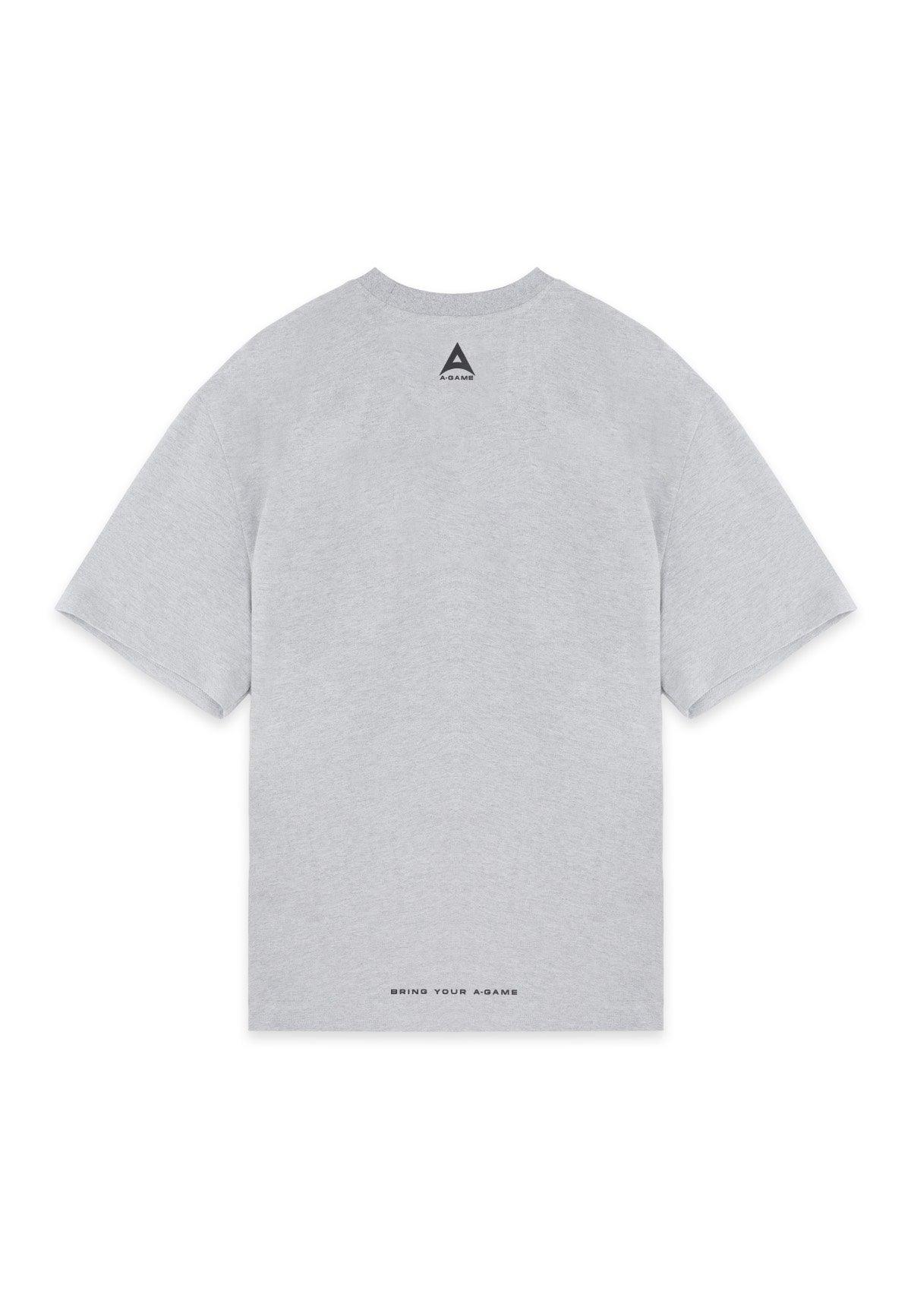 WOMENS A-GAME CHENILLE LOGO RELAXED T-SHIRT - GREY MARL