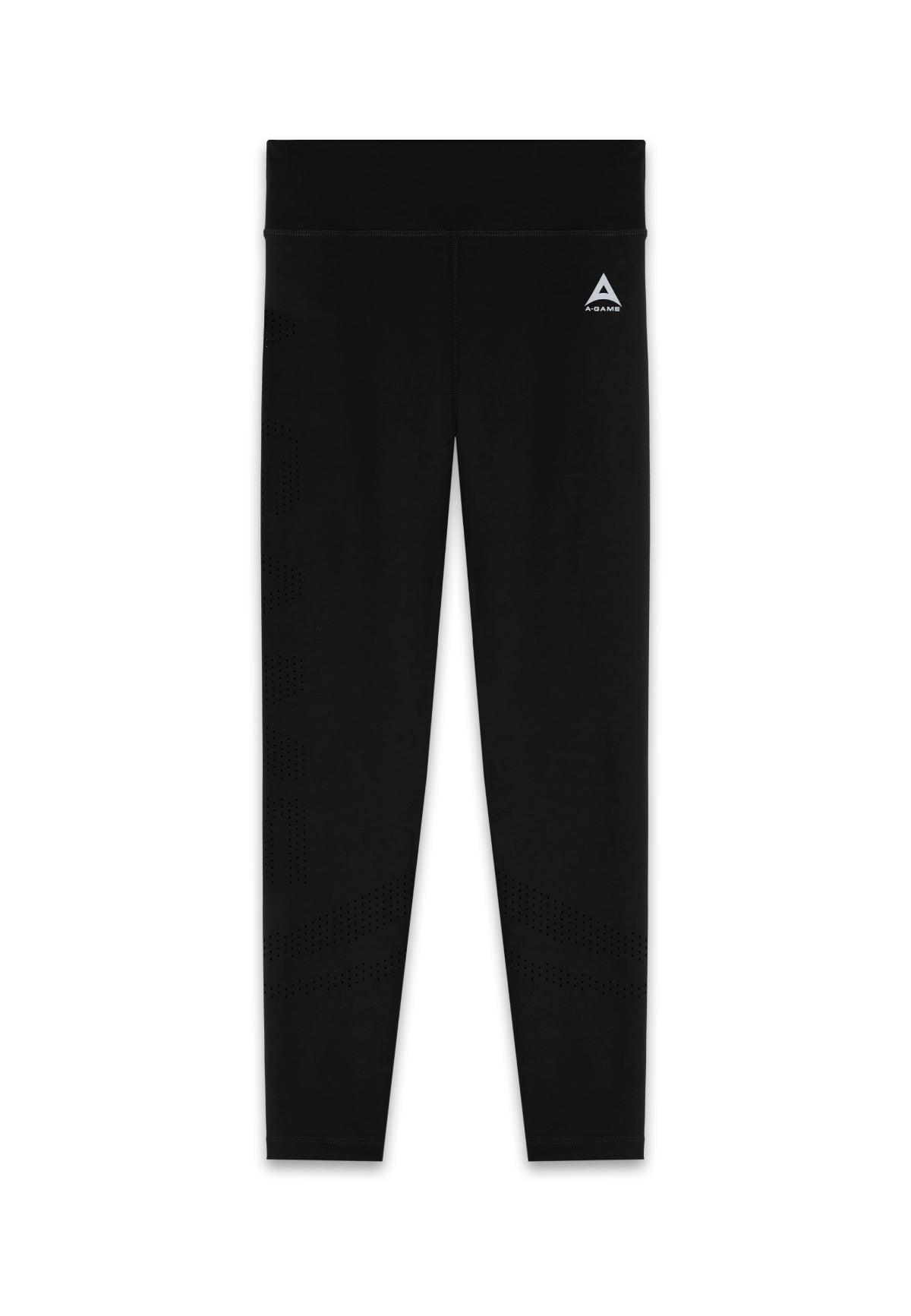 WOMENS A-GAME HIGH WAISTED TRAINING LEGGINGS - BLACK