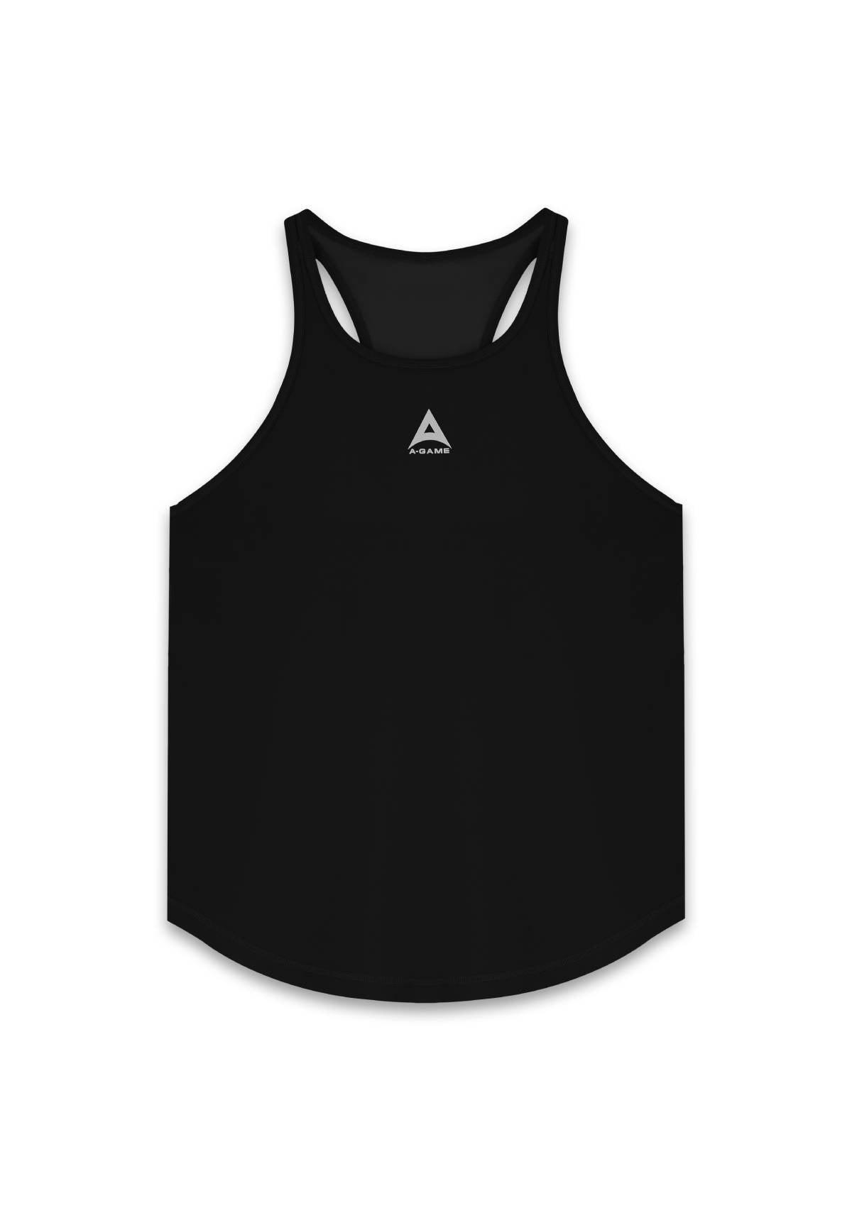 WOMENS A-GAME RELAXED RACER BACK TRAINING VEST - BLACK