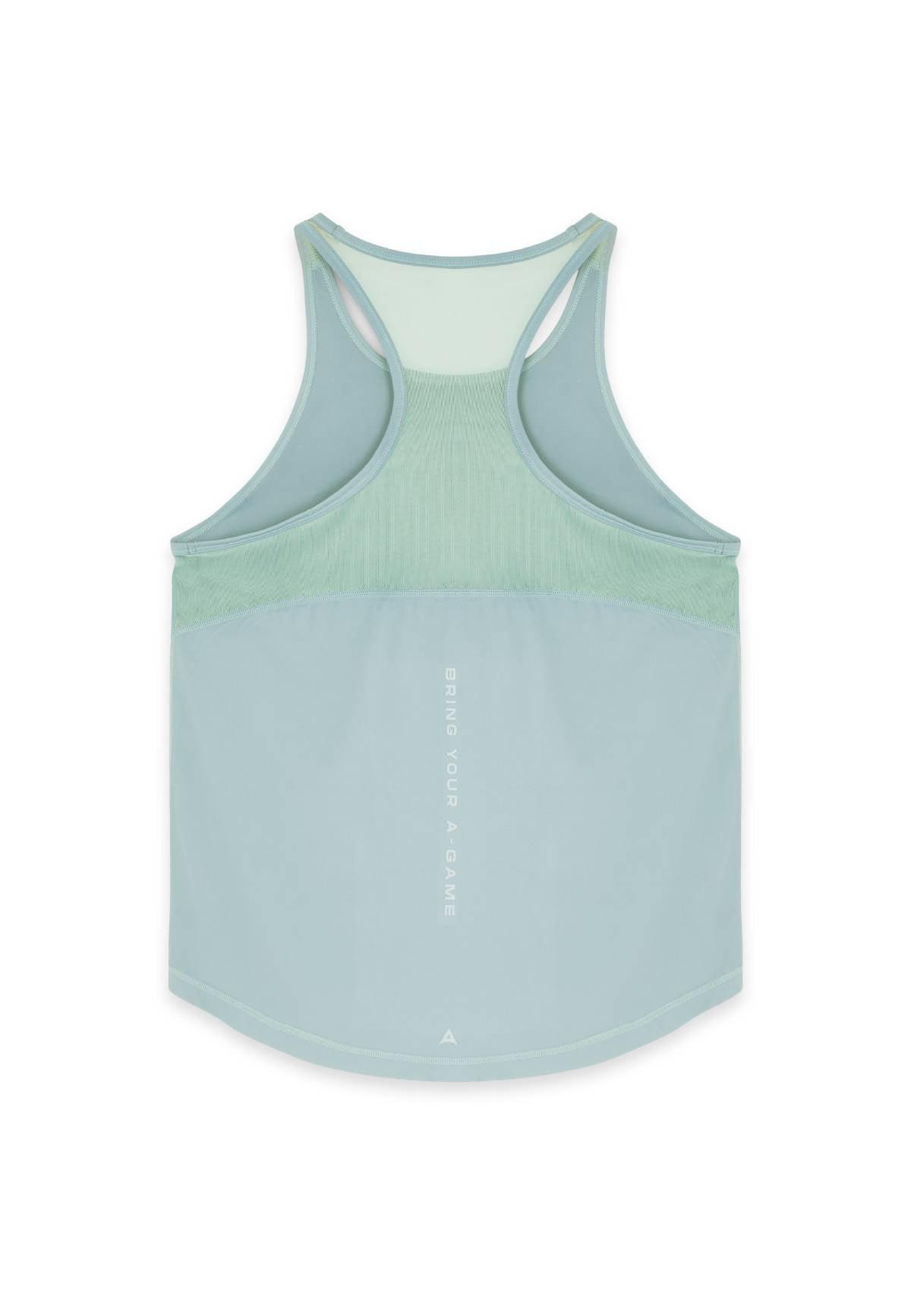 WOMENS A-GAME RELAXED RACER BACK TRAINING VEST - SAGE GREEN