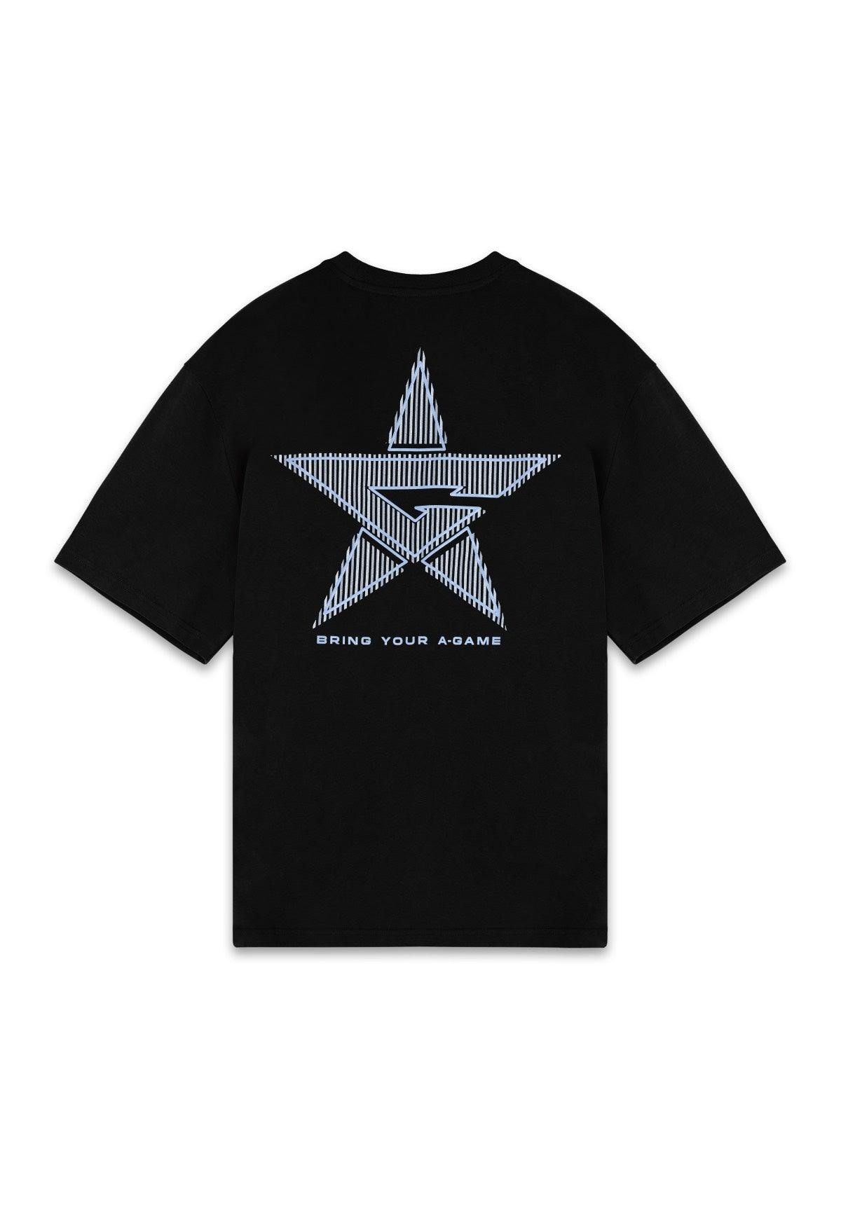 WOMENS A-GAME STAR GRAPHIC RELAXED T-SHIRT - BLACK