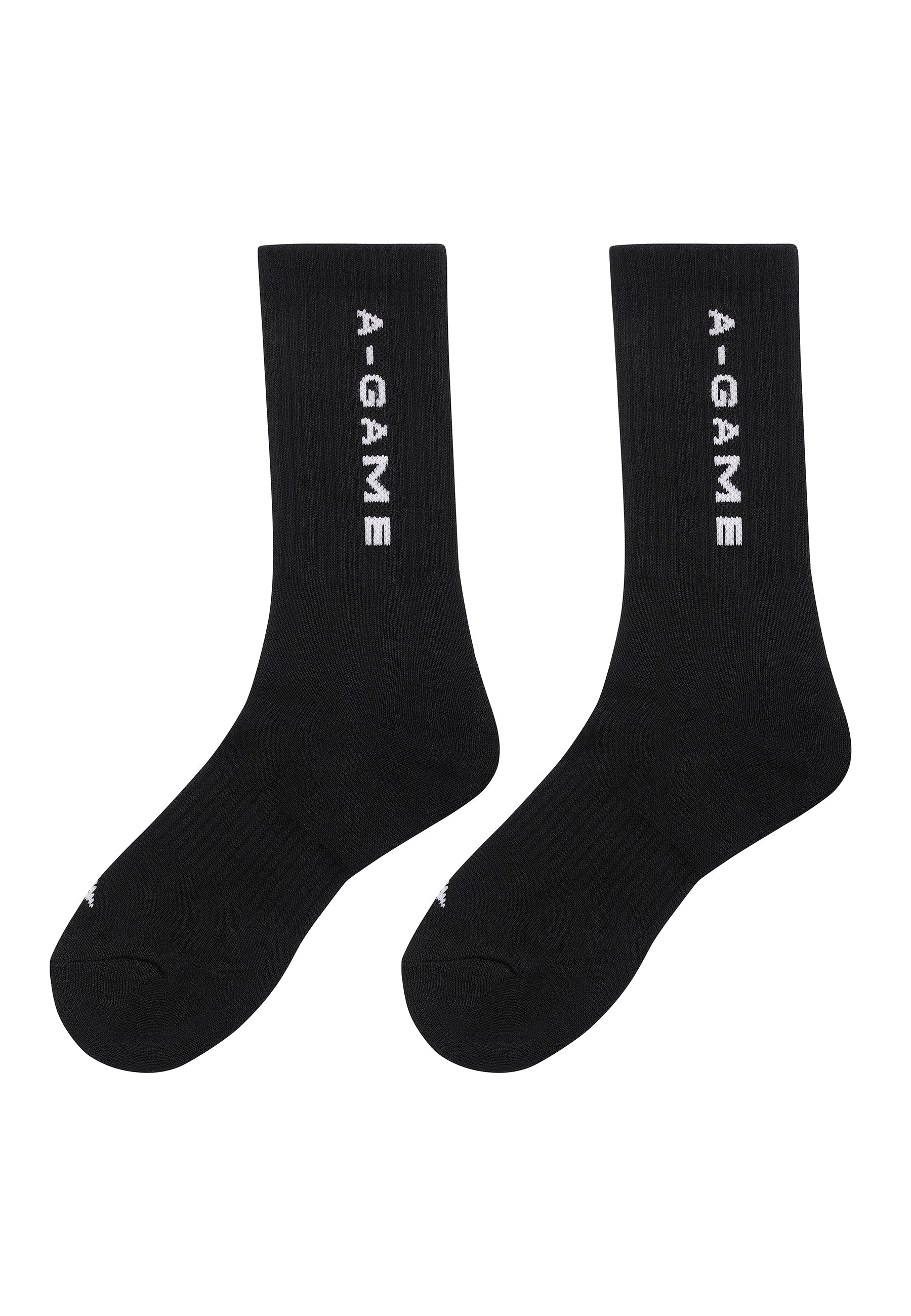 ‍CREW SOCKS TEXT LOGO - BLACK/WHITE (100% off)