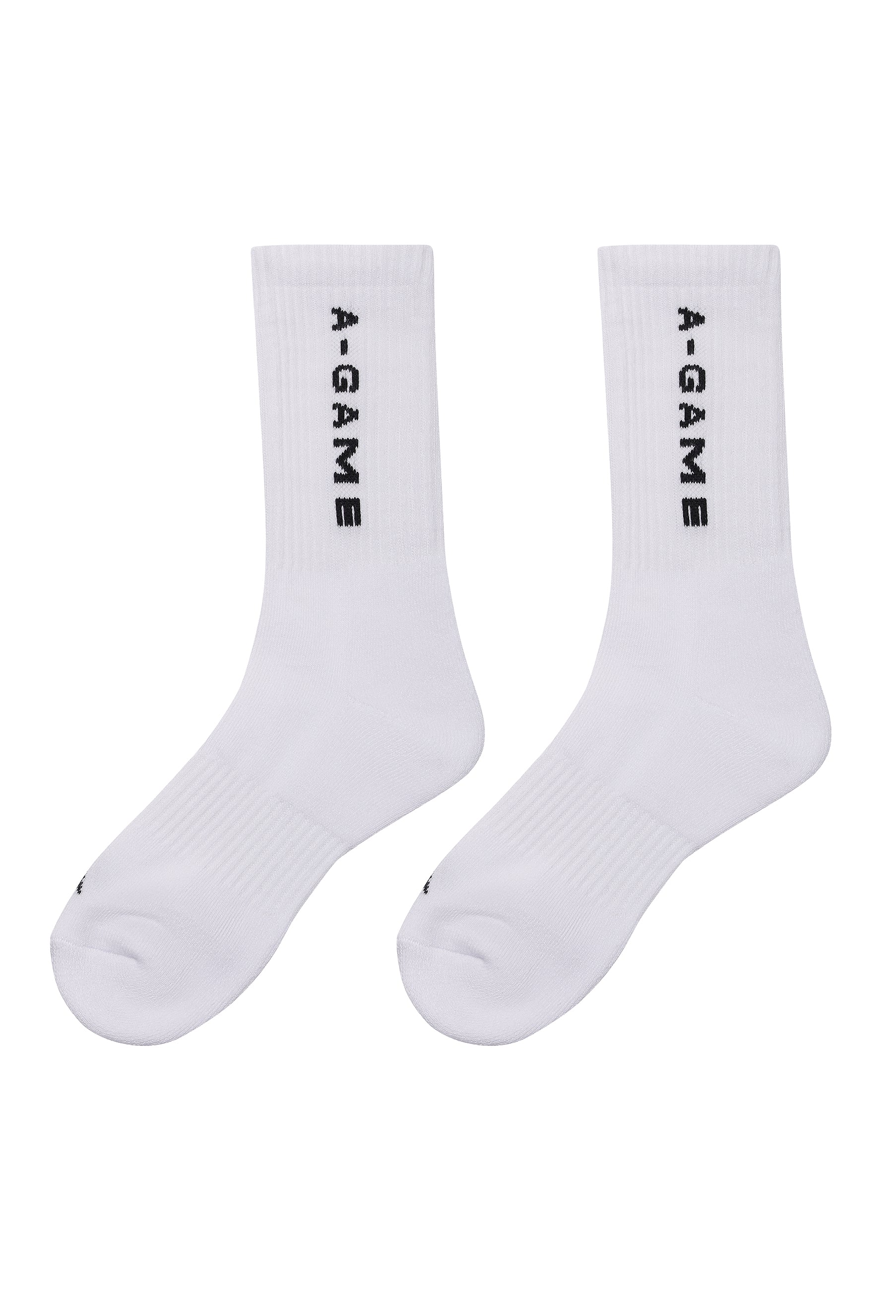 CREW SOCKS TEXT LOGO - WHITE/BLACK