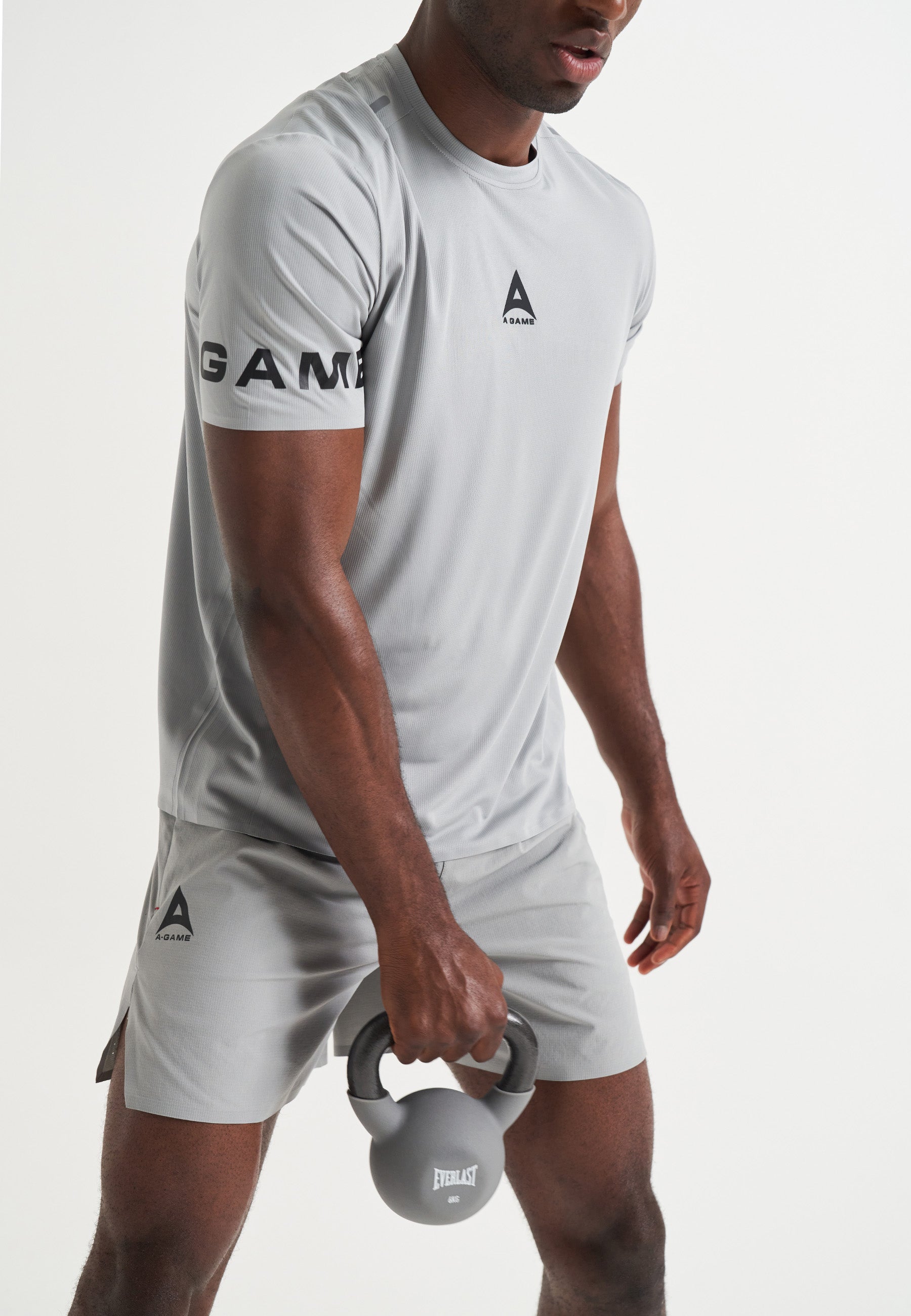 MENS A-GAME PERFORMANCE TRAINING T-SHIRT - STEEL GREY