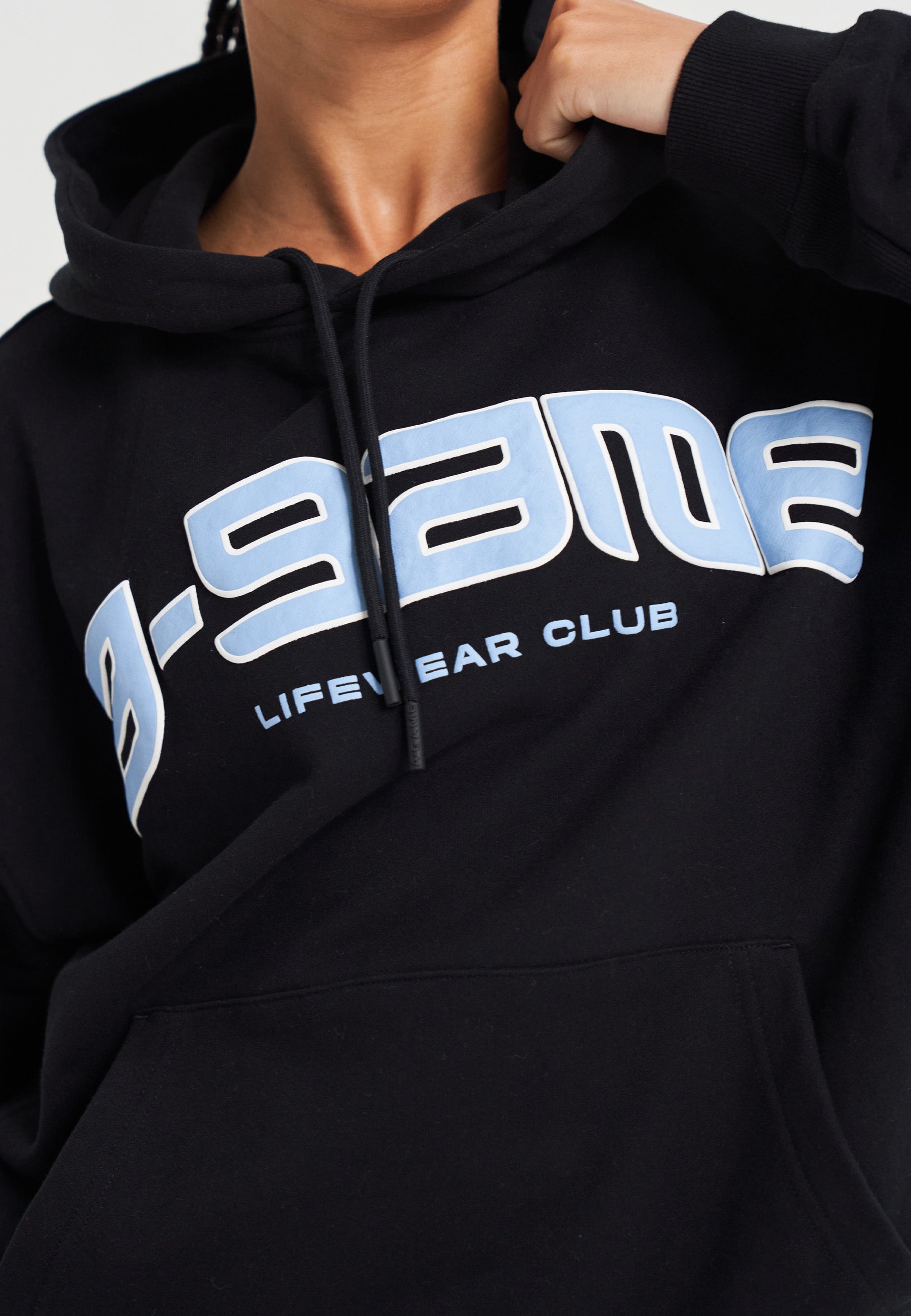 WOMENS A-GAME ROTATE LOGO GRAPHIC HOODIE - BLACK