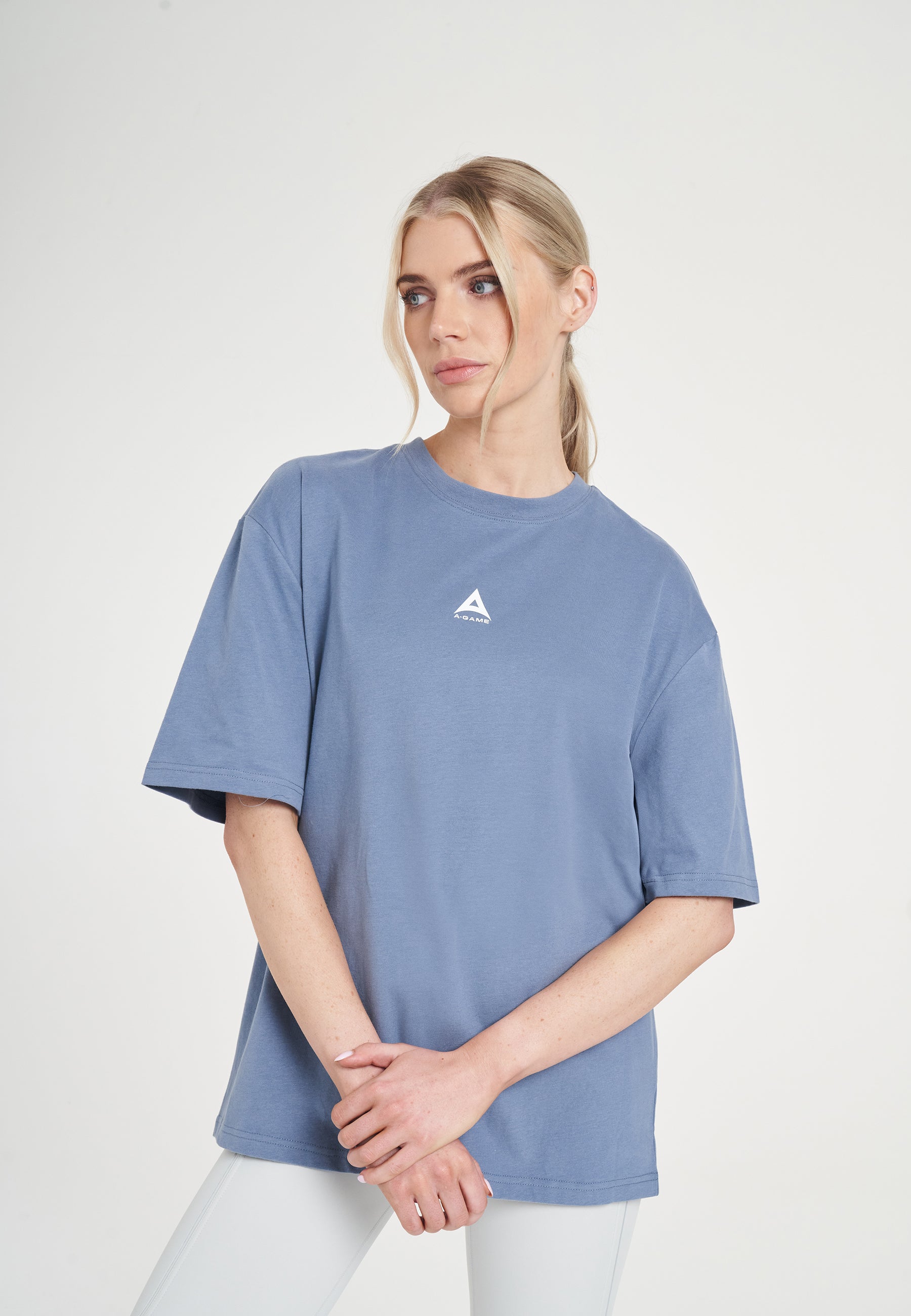 WOMENS A-GAME STAR GRAPHIC RELAXED T-SHIRT - ELEMENTAL BLUE