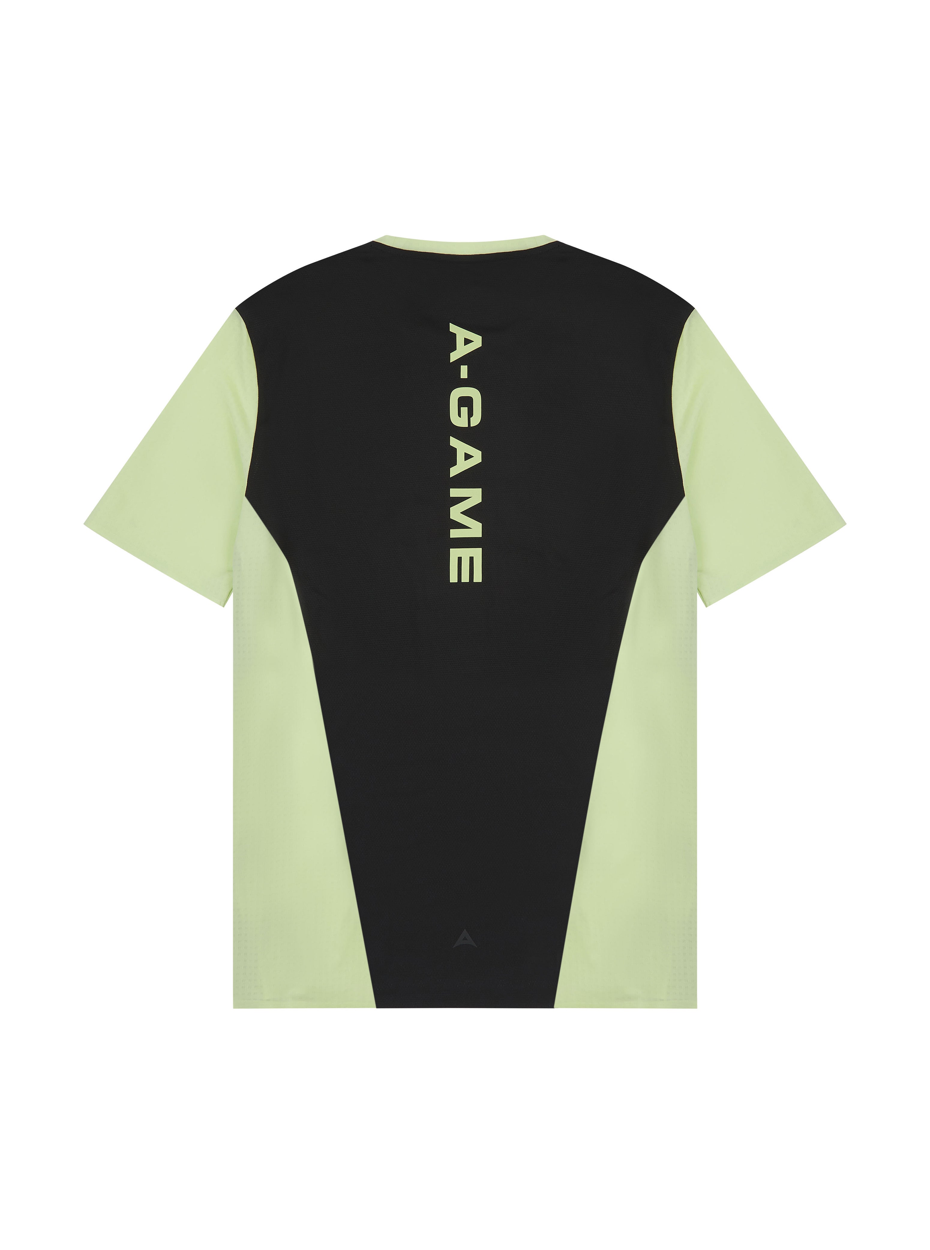 MENS A-GAME PANELLED TRAINING T-SHIRT - LIME/BLACK