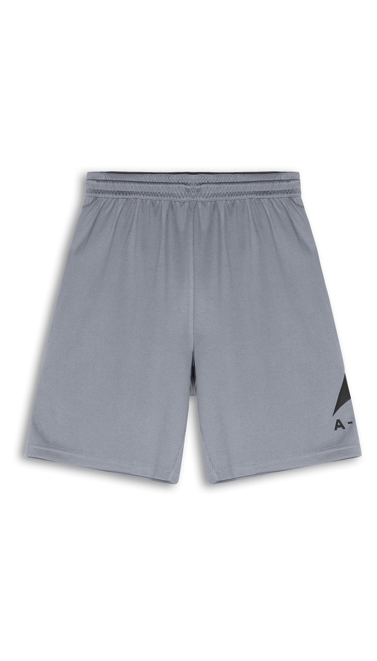 MENS A-GAME LOGO BASKETBALL SHORTS - STEEL GREY