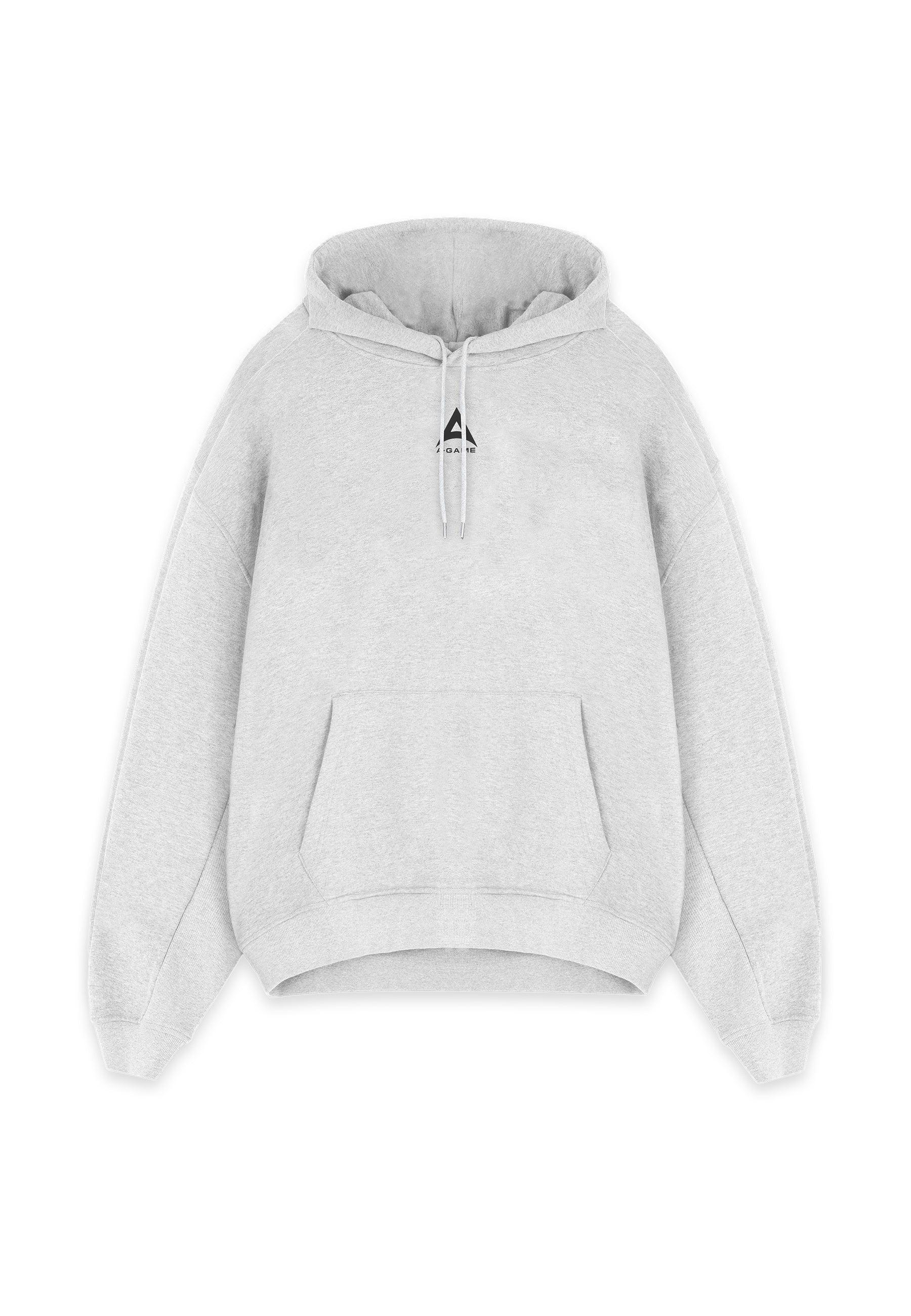MENS A-GAME LOGO GRAPHIC RELAXED HOODIE - SNOW MARL