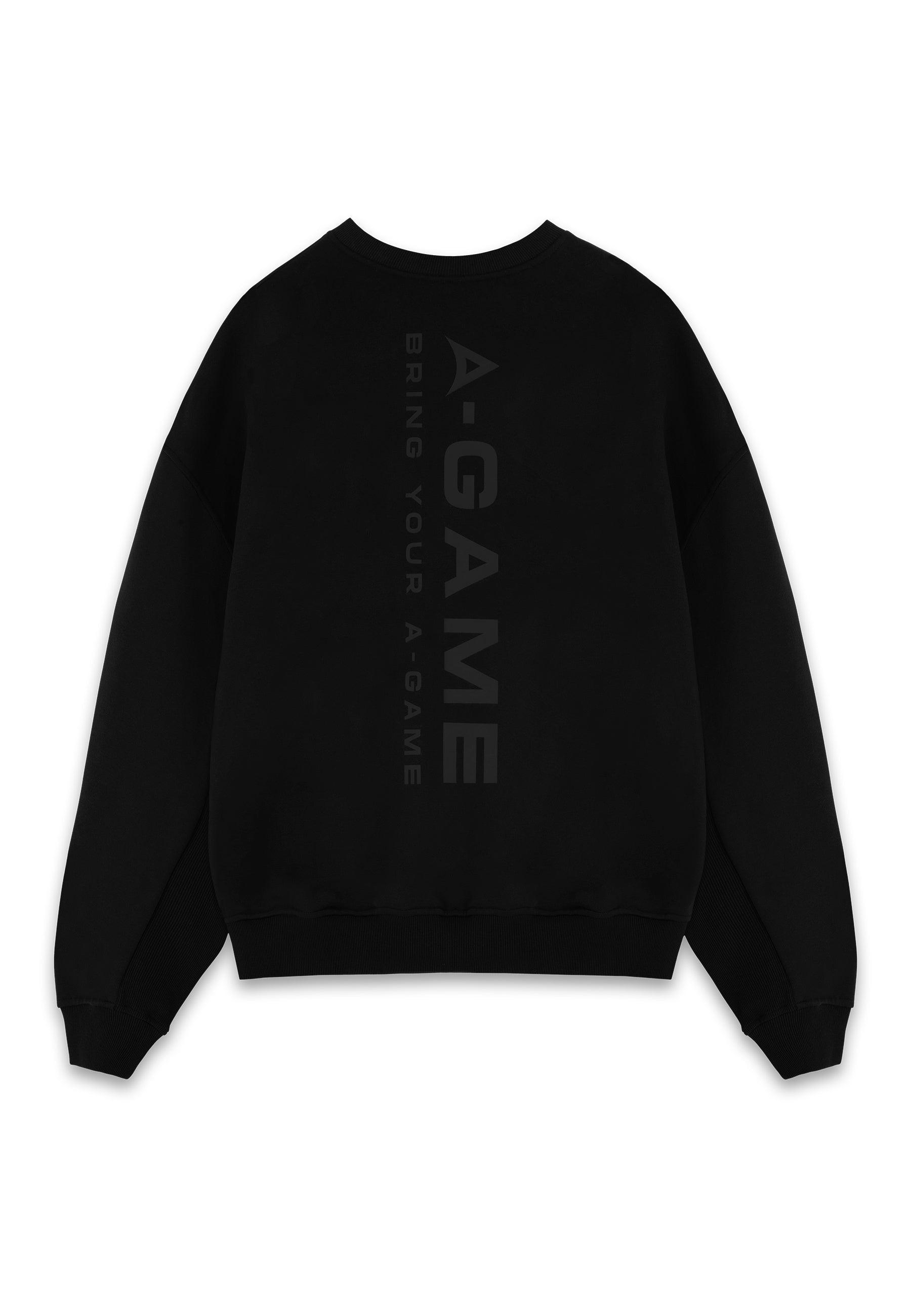 MENS A-GAME LOGO GRAPHIC RELAXED SWEATSHIRT - BLACK