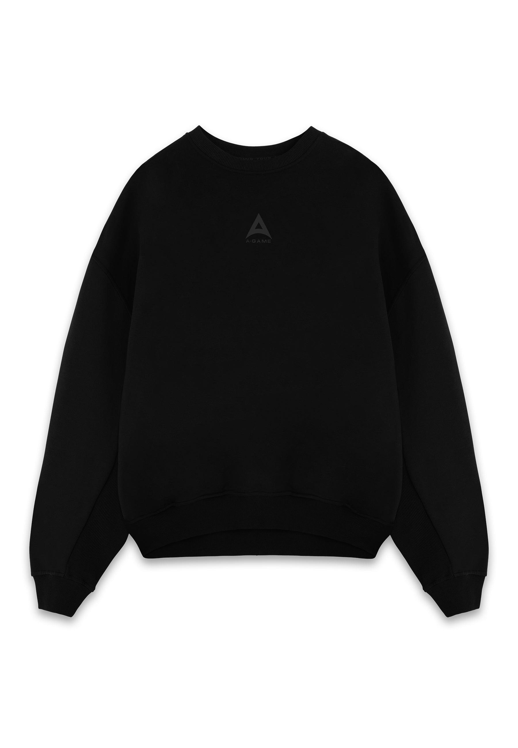 MENS A-GAME LOGO GRAPHIC RELAXED SWEATSHIRT - BLACK