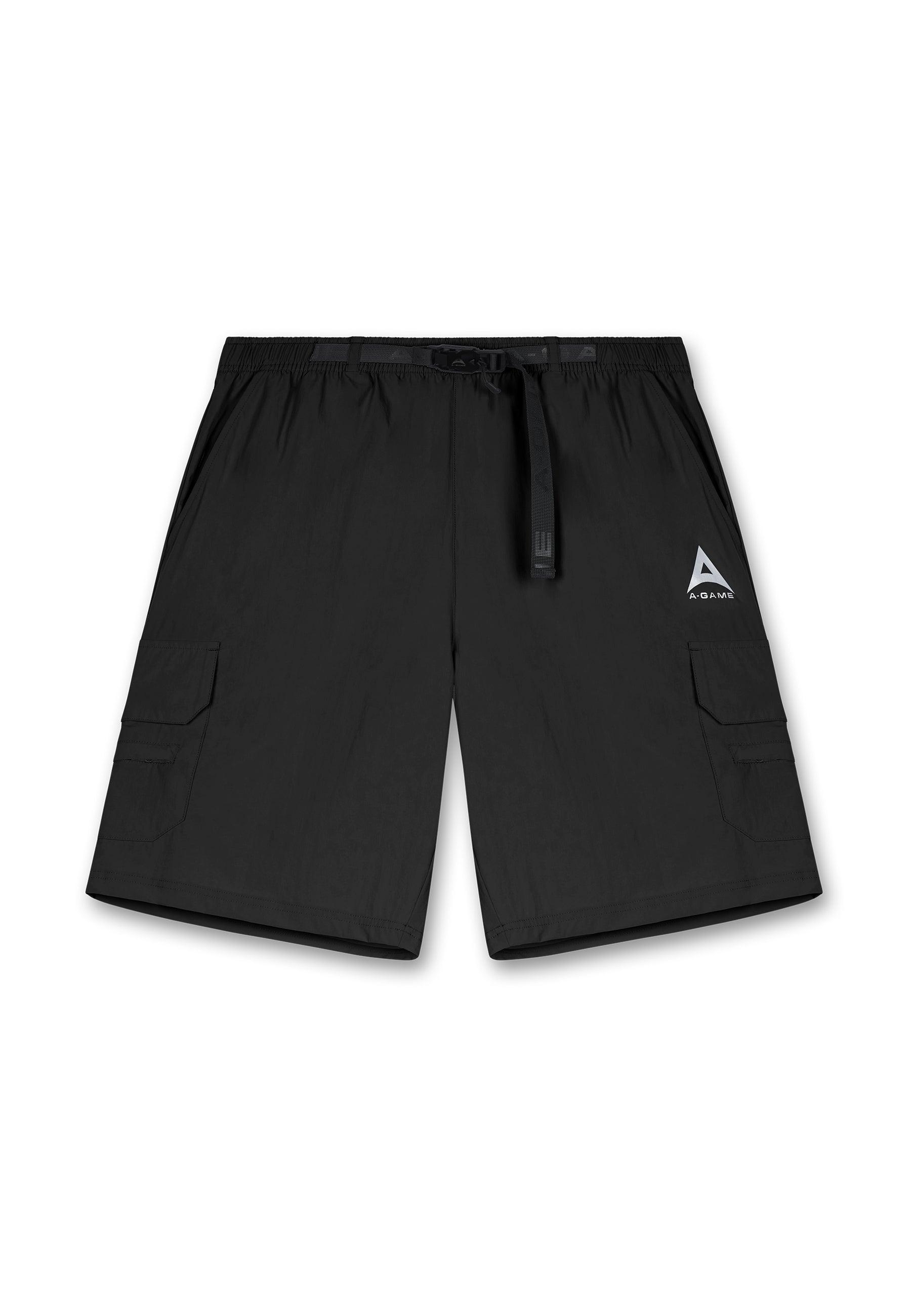 MENS A-GAME TECH CARGO SHORTS - BLACK