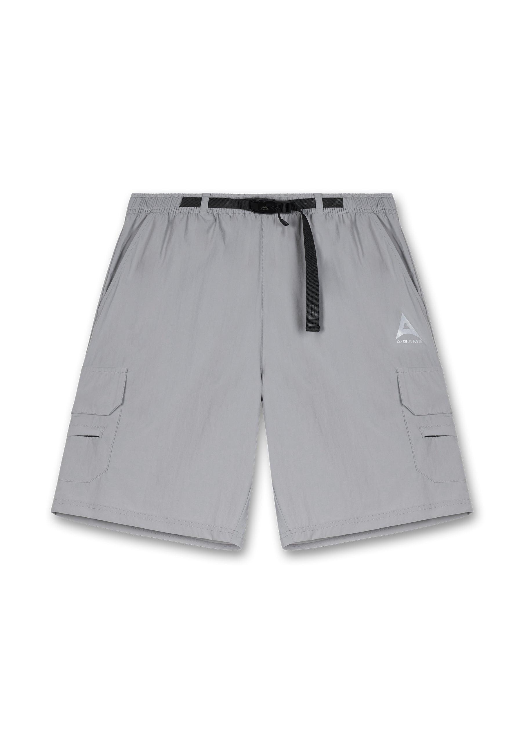 MENS A-GAME TECH CARGO SHORTS - STEEL GREY