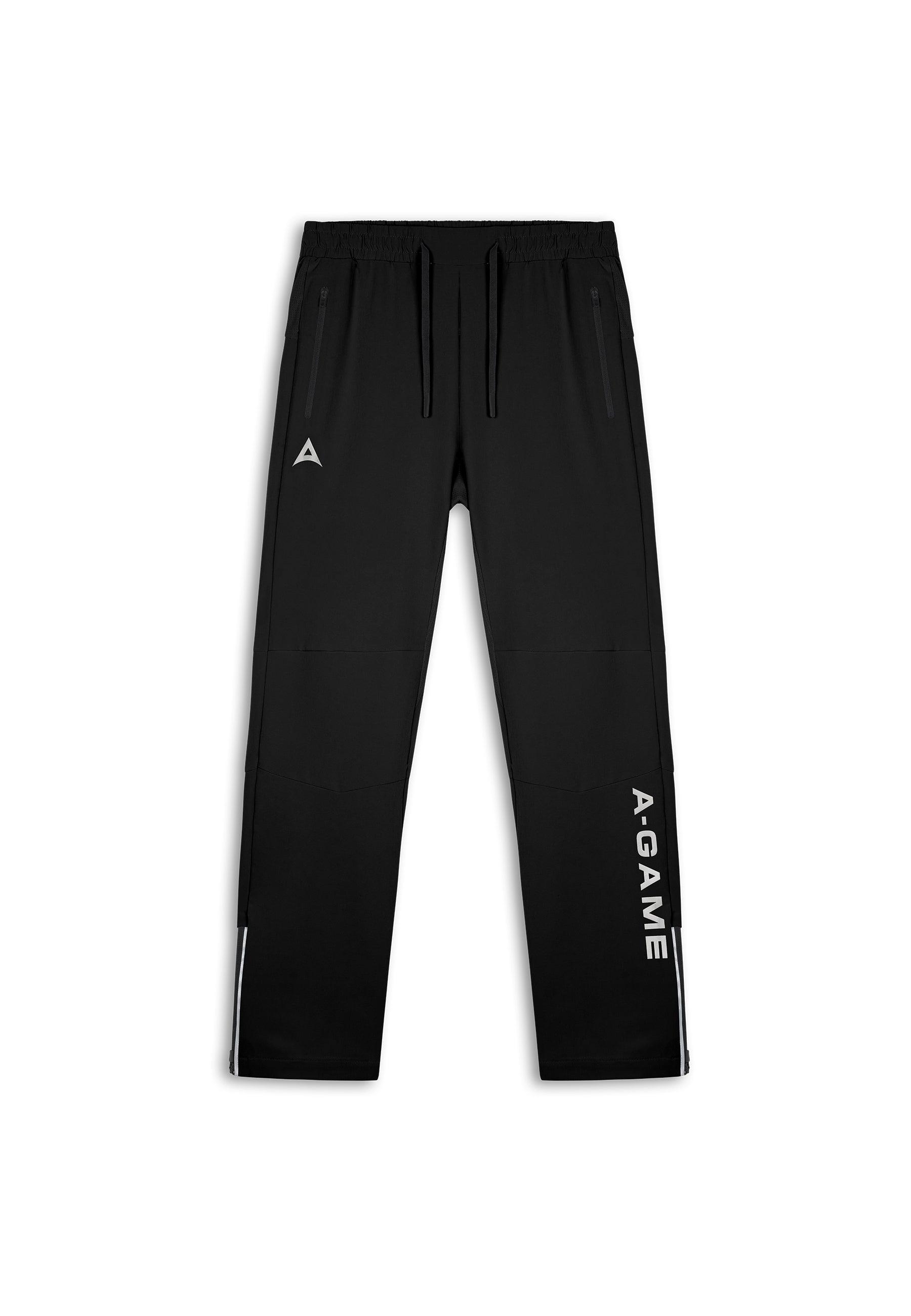 MENS A-GAME TRAINING ZIP PANTS - BLACK