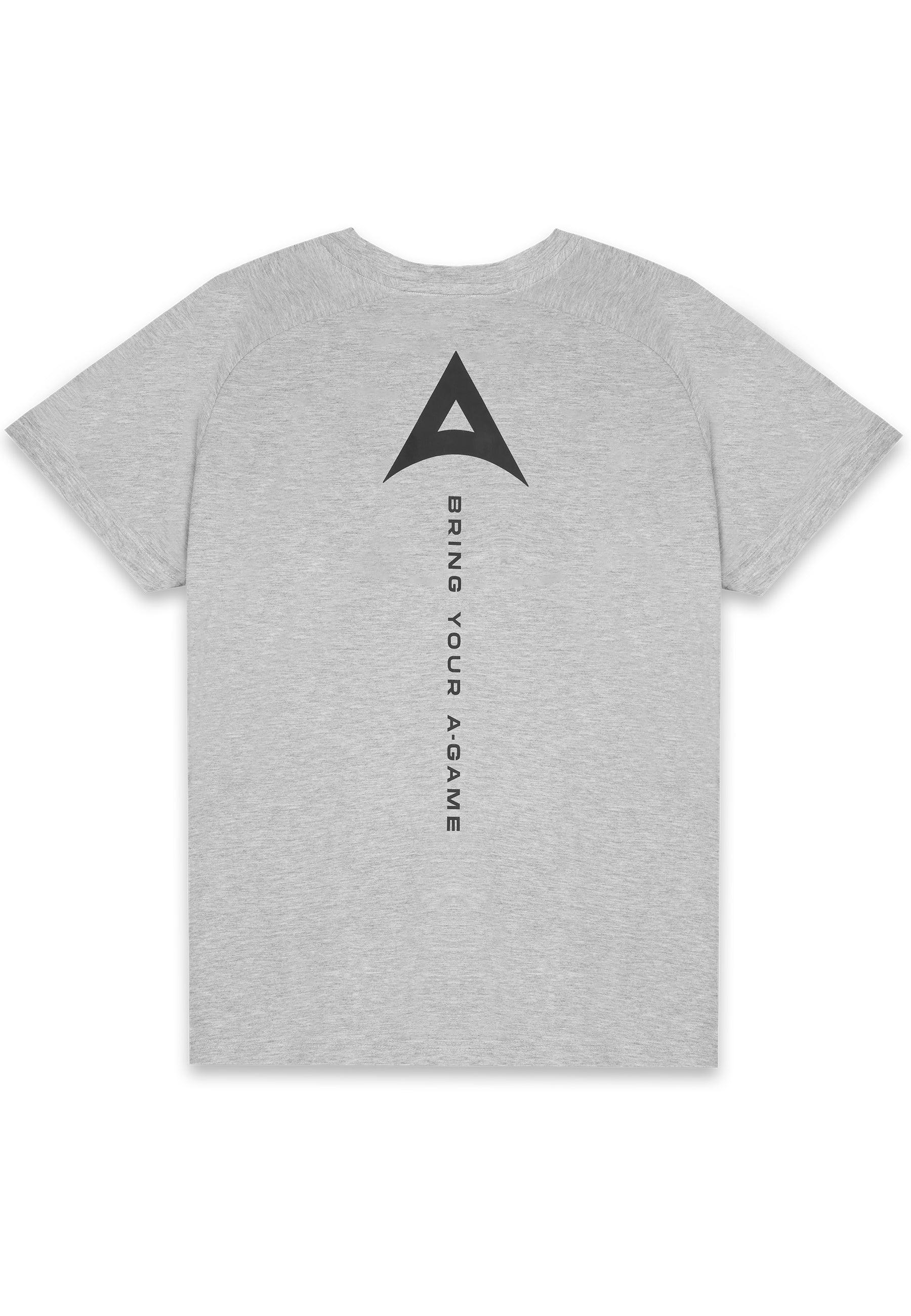 MENS BRING YOUR A-GAME GRAPHIC LOGO T-SHIRT - GREY MARL