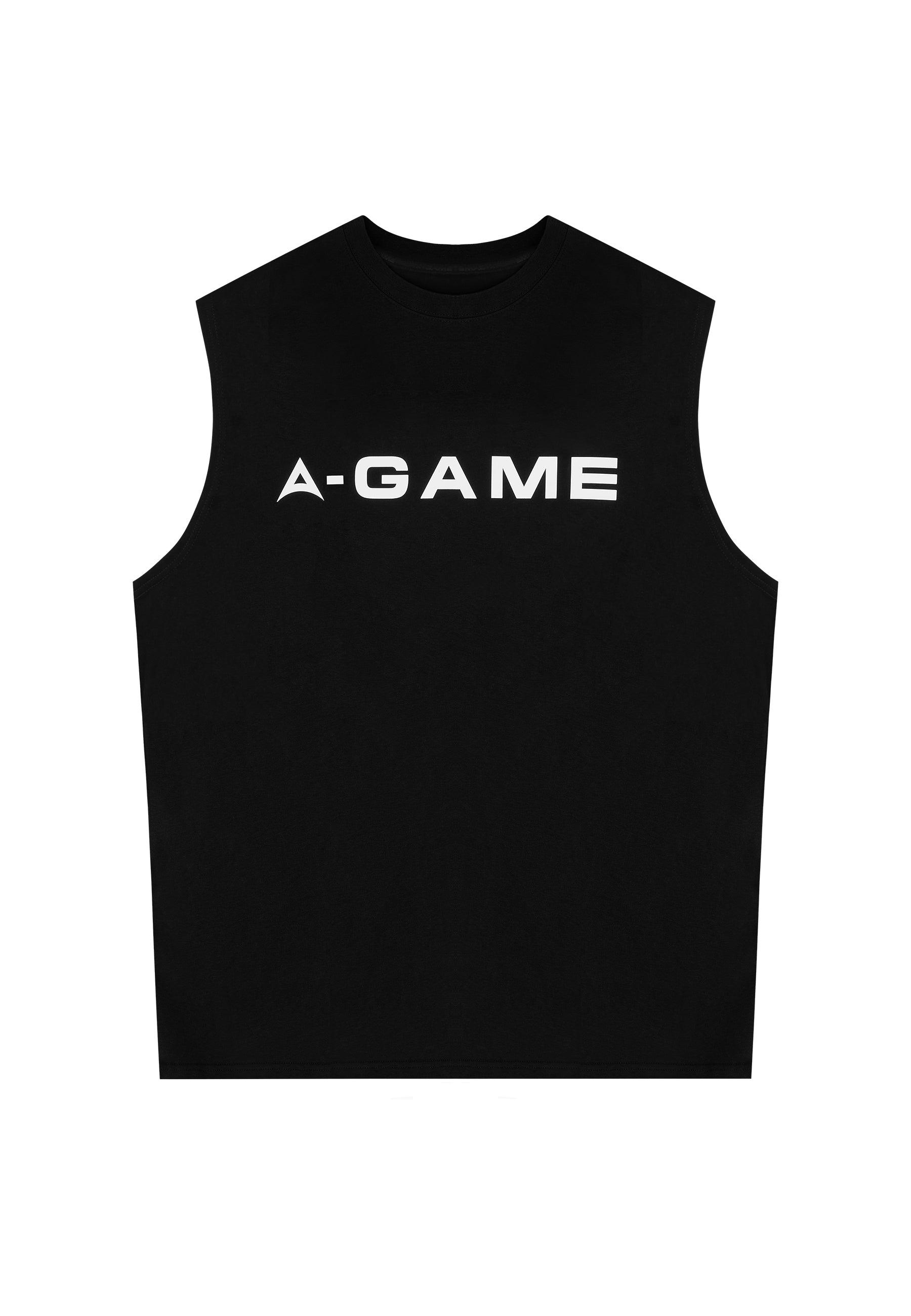 MENS BRING YOUR A-GAME GRAPHIC SLEEVELESS T-SHIRT - BLACK