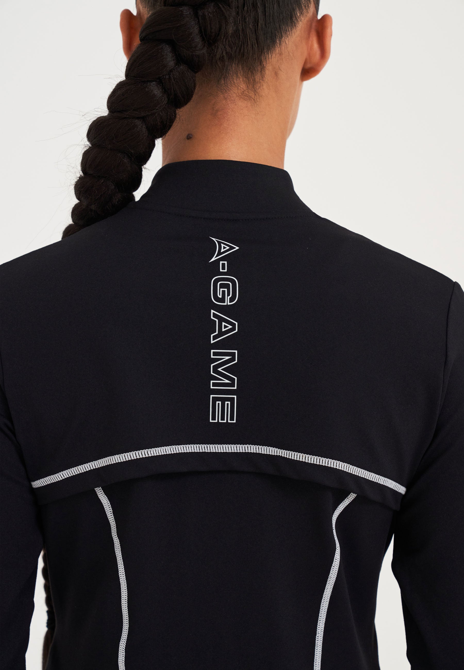 WOMENS A-GAME FITTED THERMAL FLEECE - BLACK