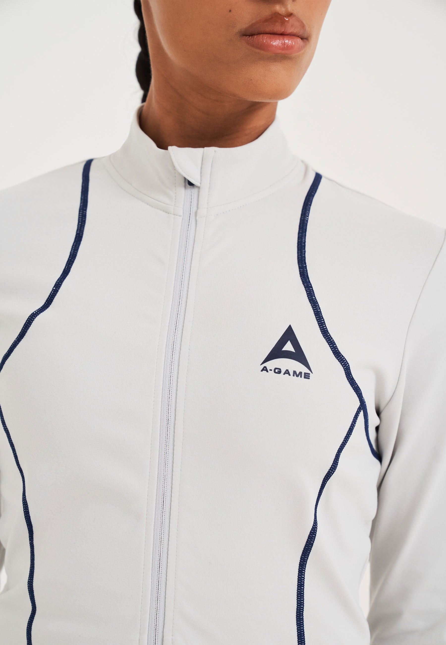 WOMENS A-GAME FITTED THERMAL FLEECE - GREY